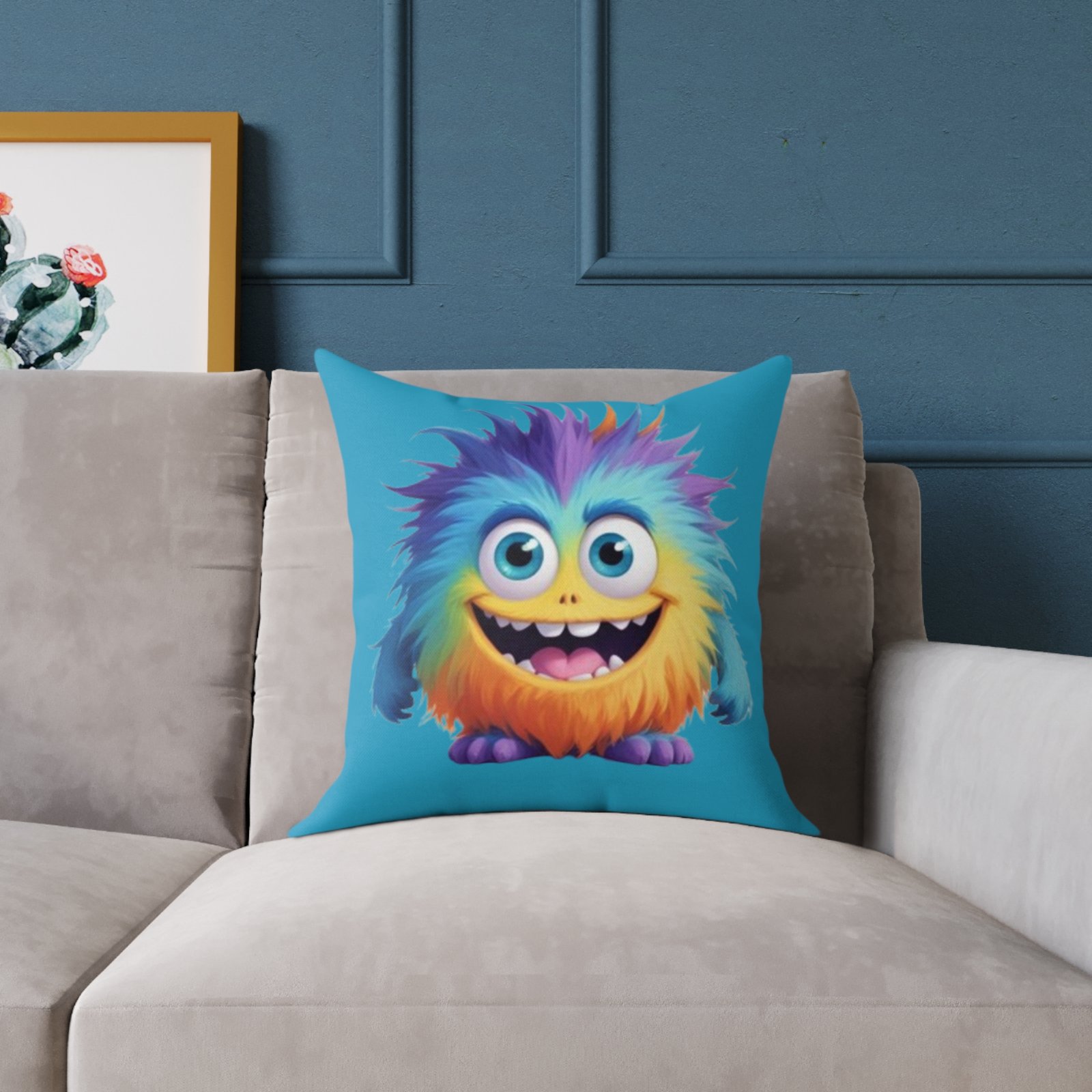 Funny Monster Square Poly Canvas Pillow - Image 7