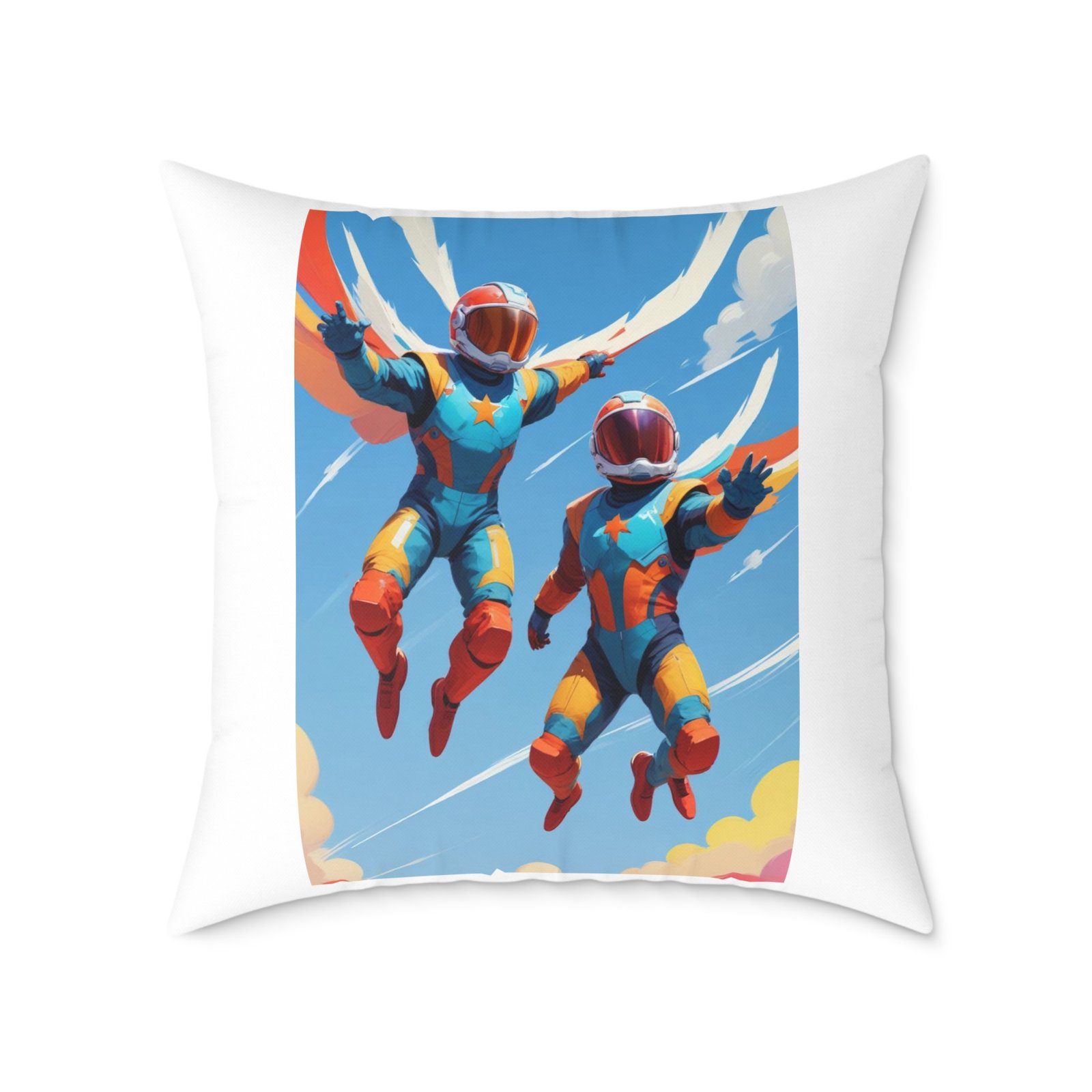 Parachuters Square Poly Canvas Pillow - Image 17