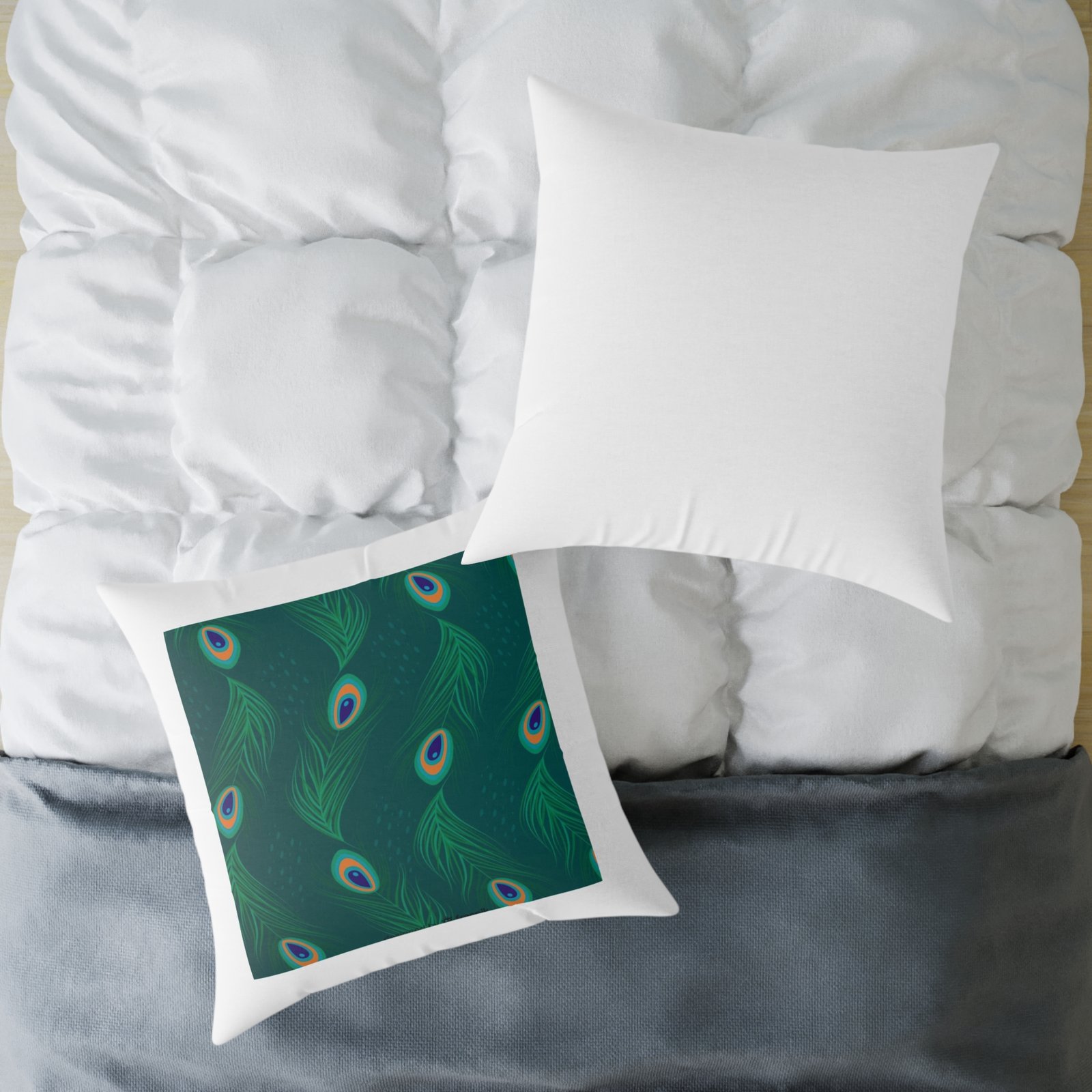 Pea cock Prin t Cushion G ift Square Poly Canvas Pillow Pea cock Prin t , G ift Cushion, Lounge Cushion, Bedroom Cushion, Cushion G ift , , - Image 20