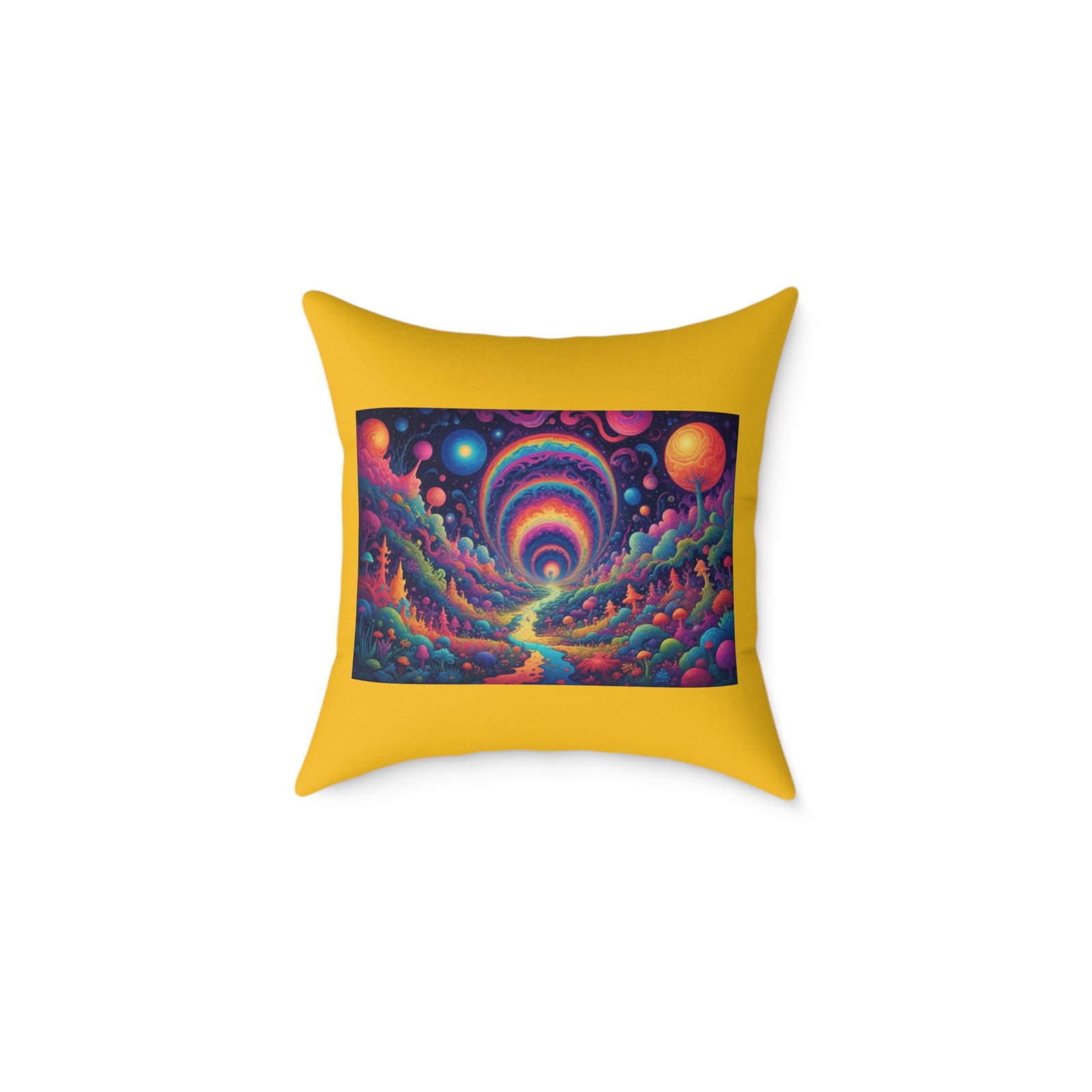 Psychadelic Square Poly Canvas Pillow - Image 5