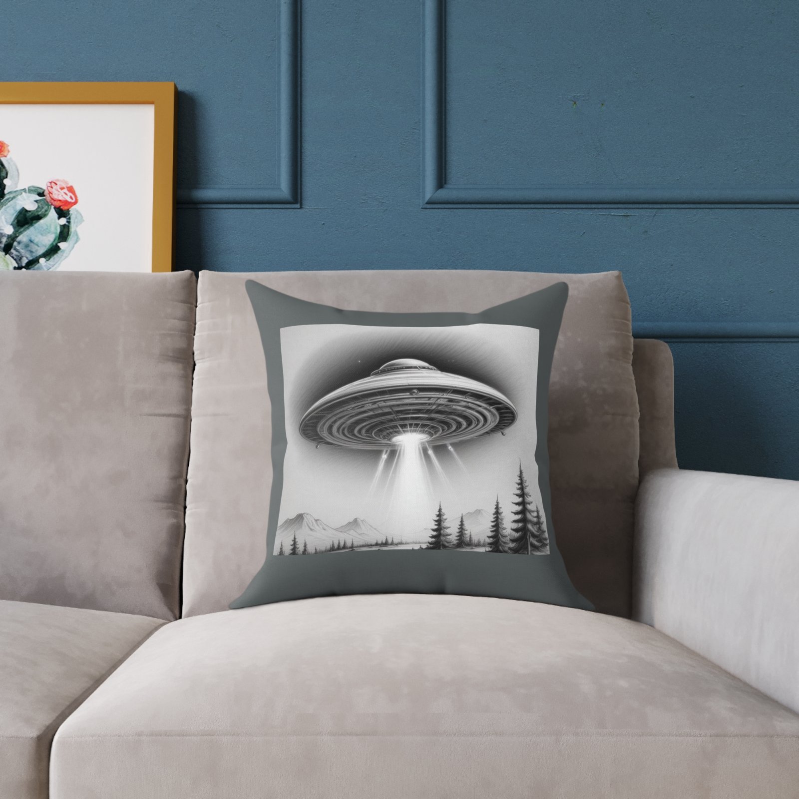 Ufo Square Poly Canvas Pillow - Image 3