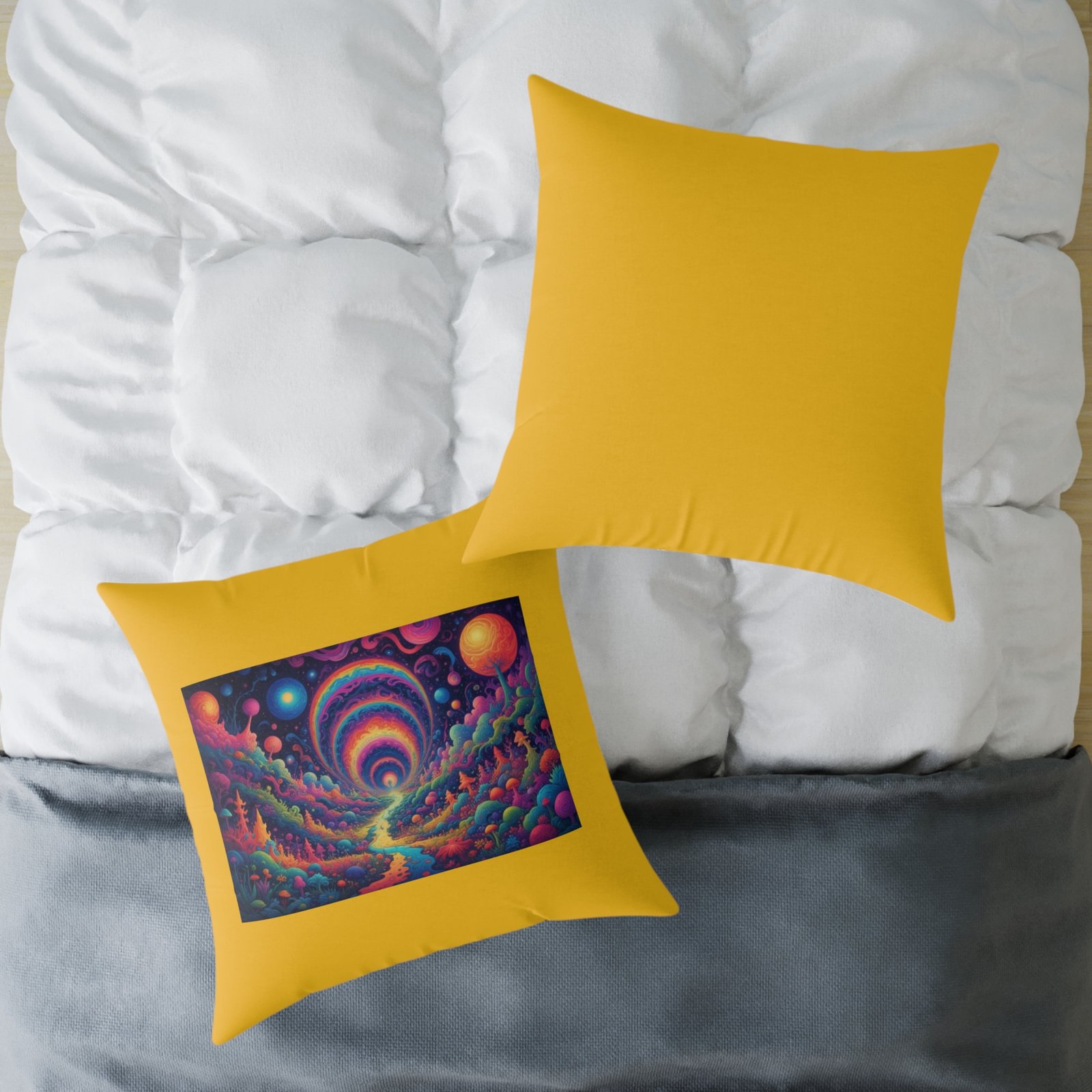 Psychadelic Square Poly Canvas Pillow - Image 20