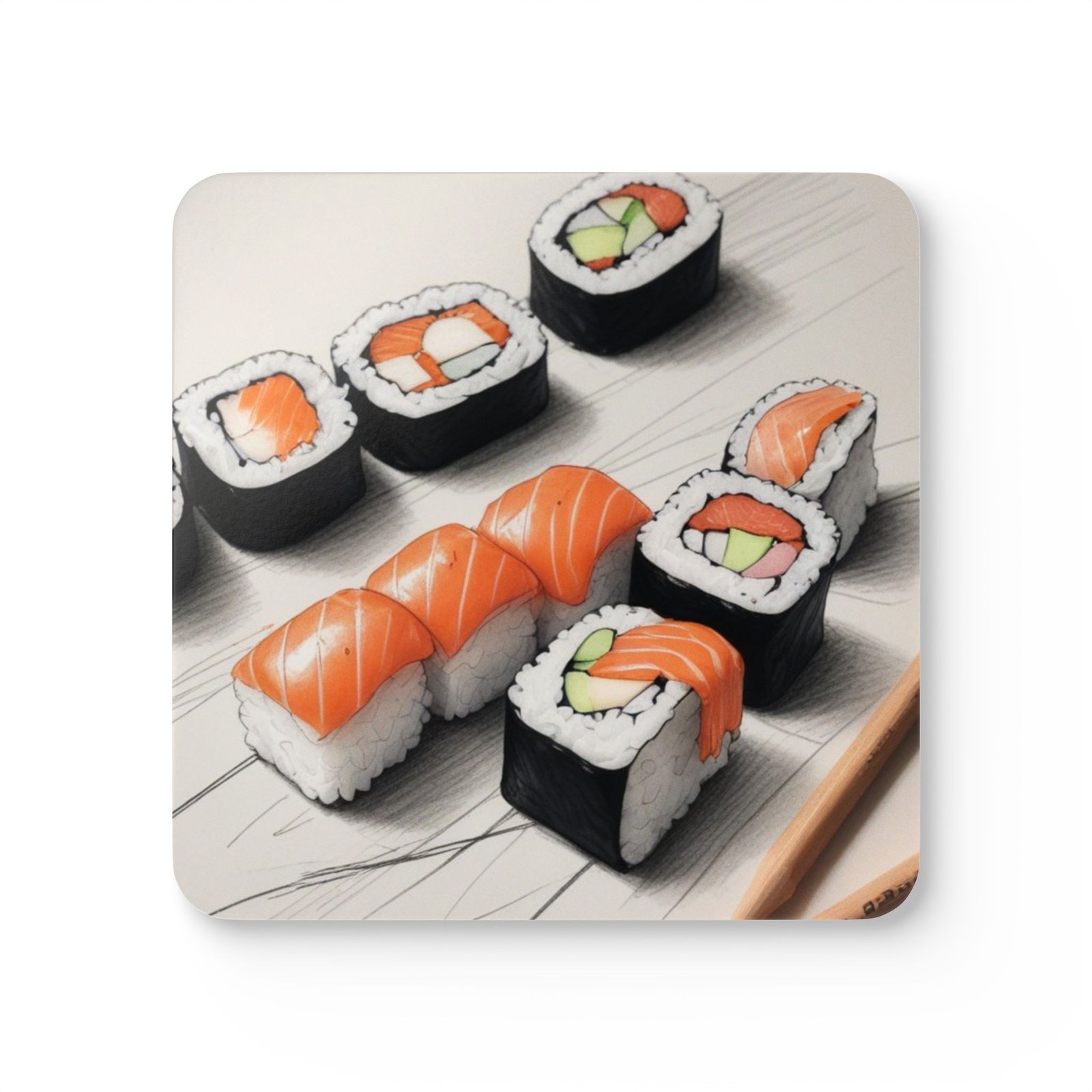 Sushi Corkwood Coaster Set