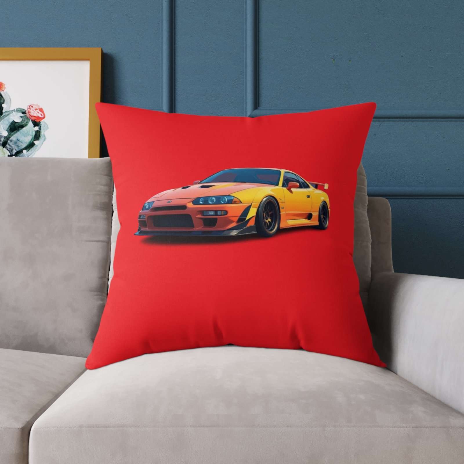 Fast Car Design Square Poly Canvas Pillow - Image 19