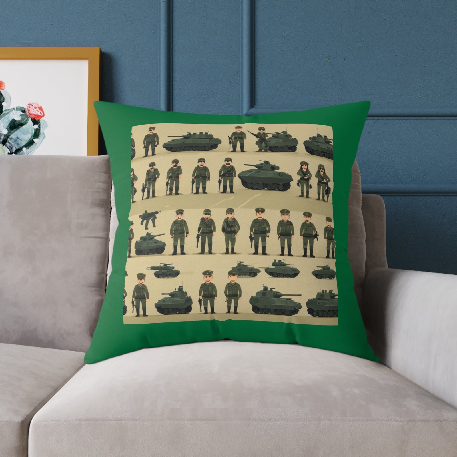 Army Square Poly Canvas Pillow - Image 19