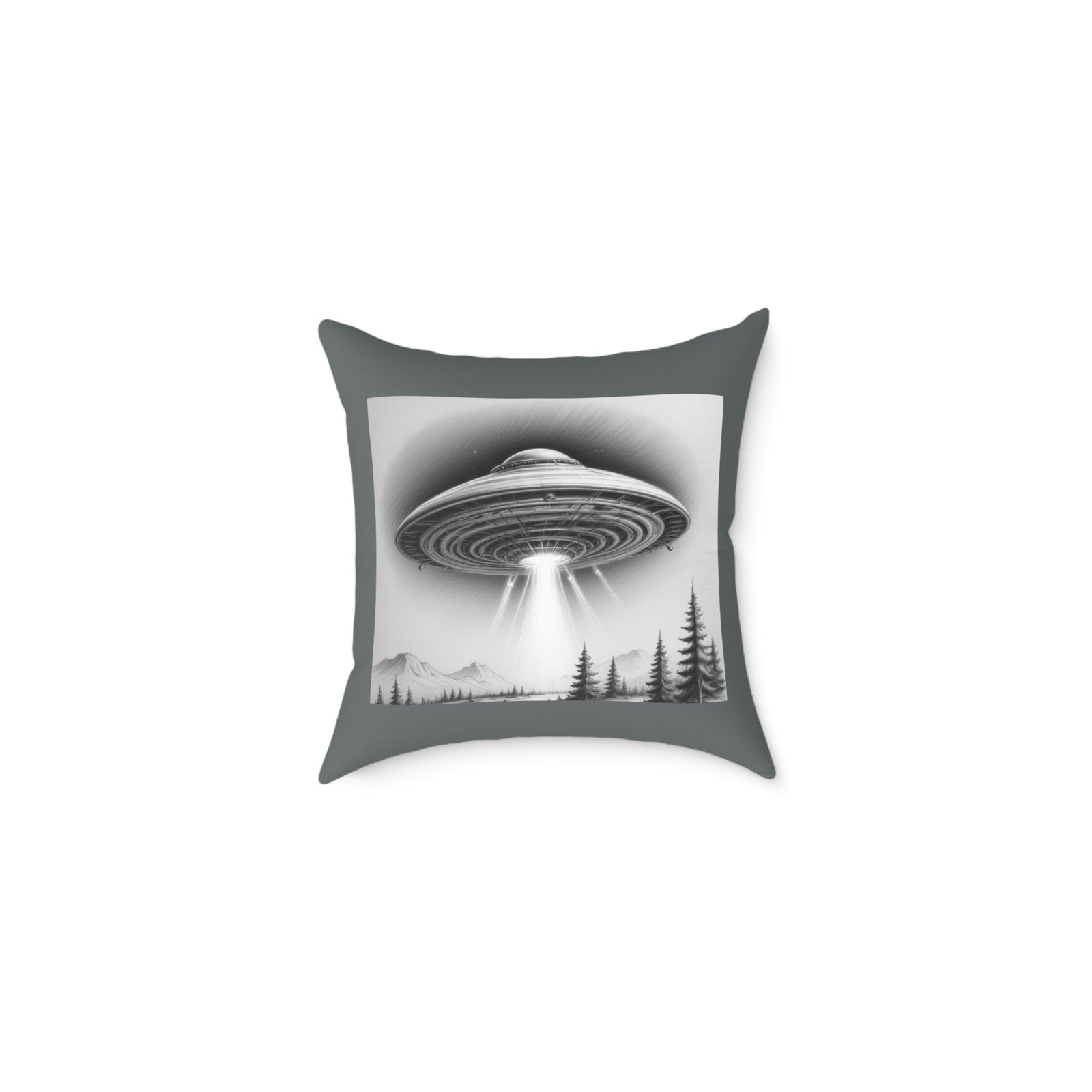 Ufo Square Poly Canvas Pillow