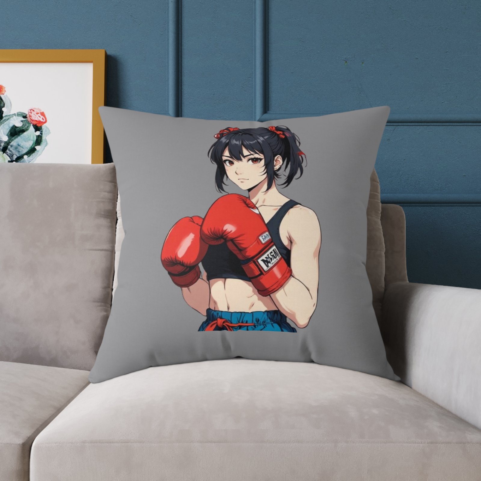 Boxing Square Poly Canvas Pillow - Image 19