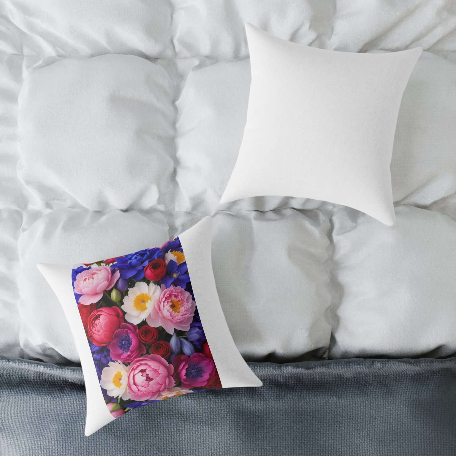 Flowers Square Poly Canvas Pillow - Image 8