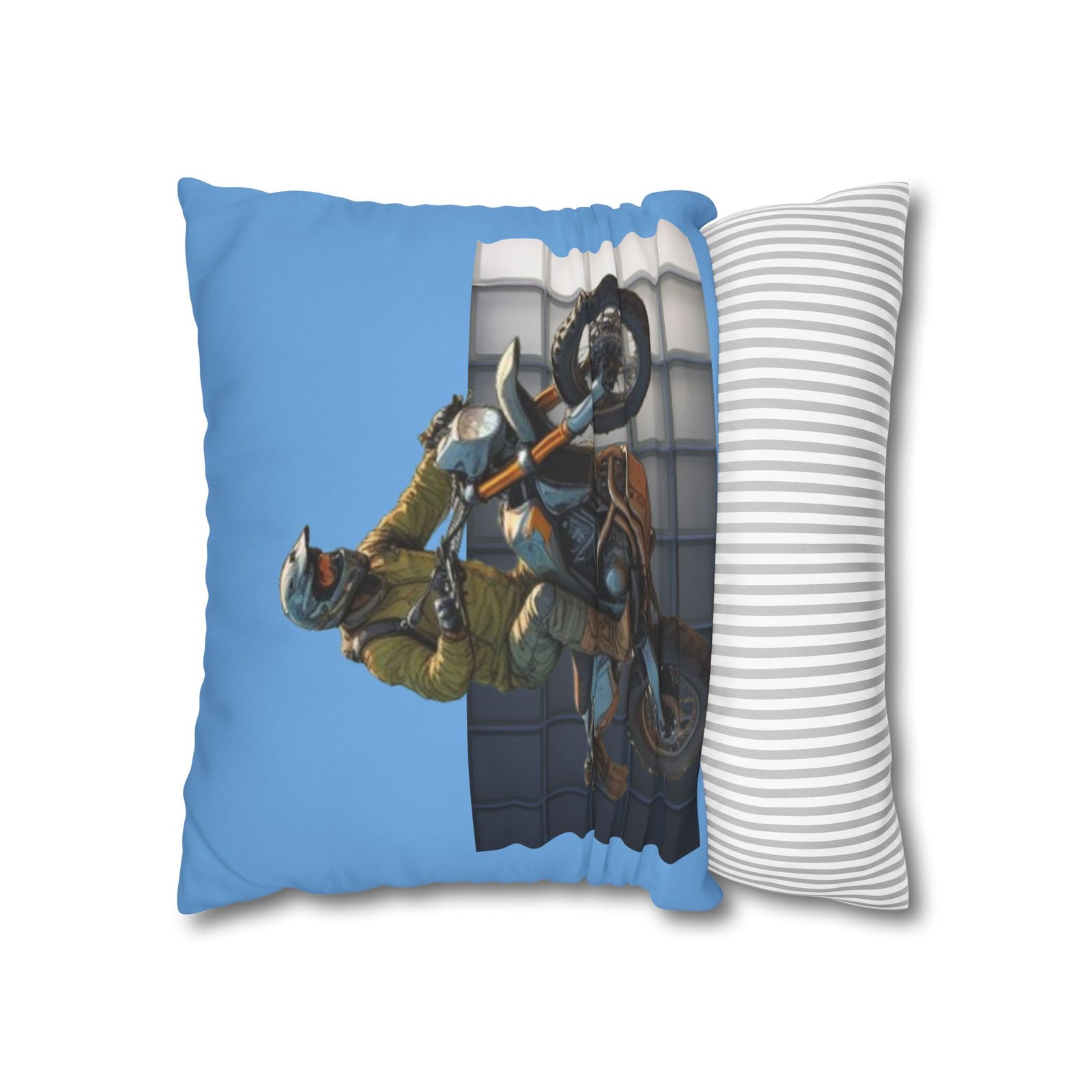 Scrambling Bikes Square Poly Canvas Pillowcase - Image 6