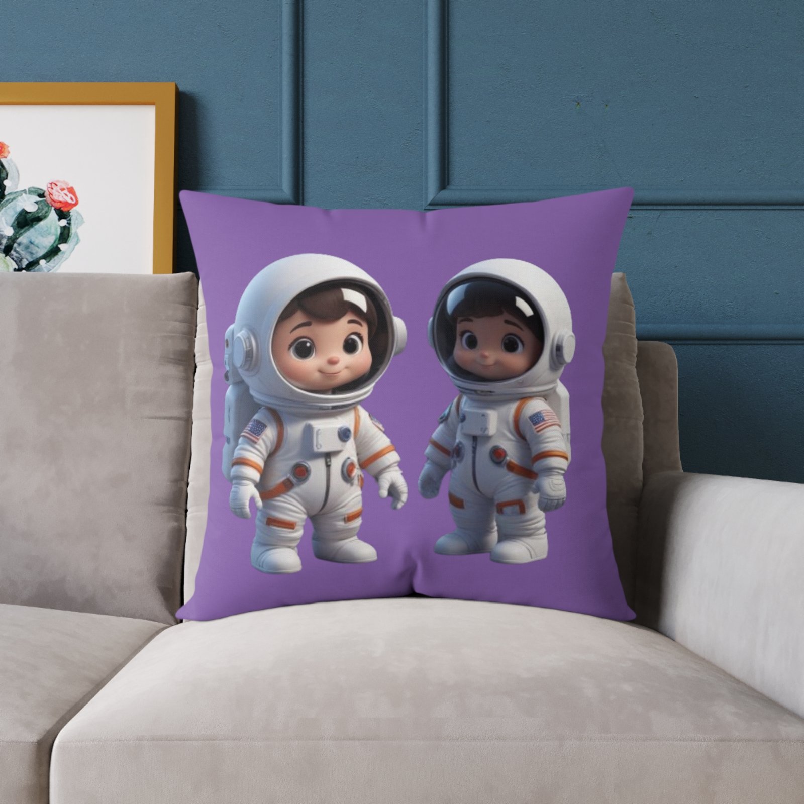 Copy of Astronauts Square Poly Canvas Pillow - Image 15