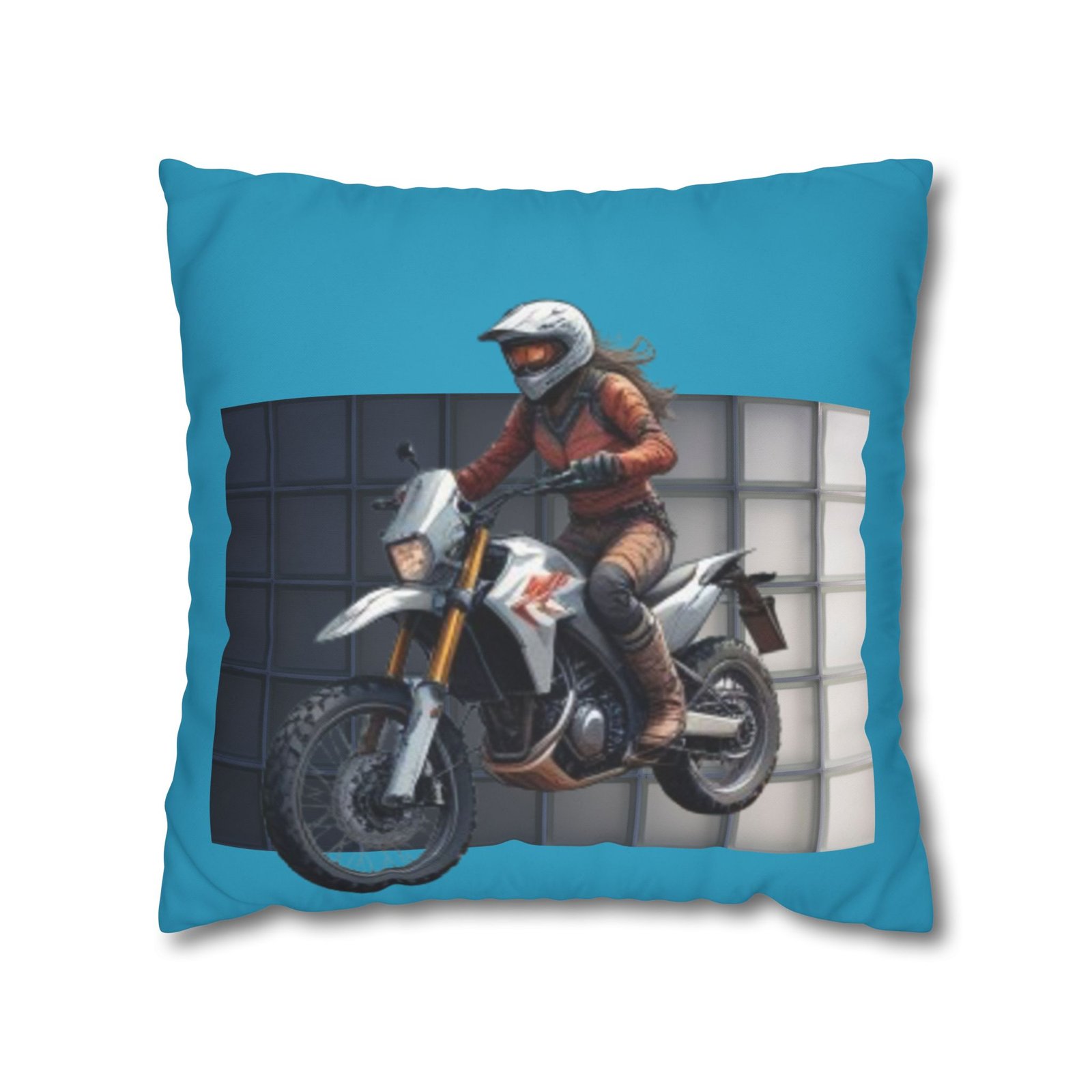 Scrambling Bikes Square Poly Canvas Pillowcase - Image 9