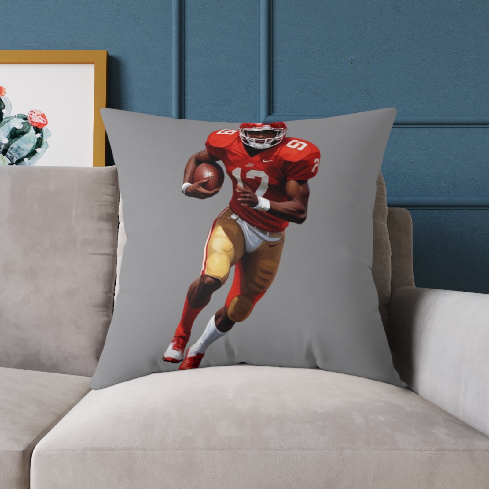 American Football Square Poly Canvas Pillow - Image 19