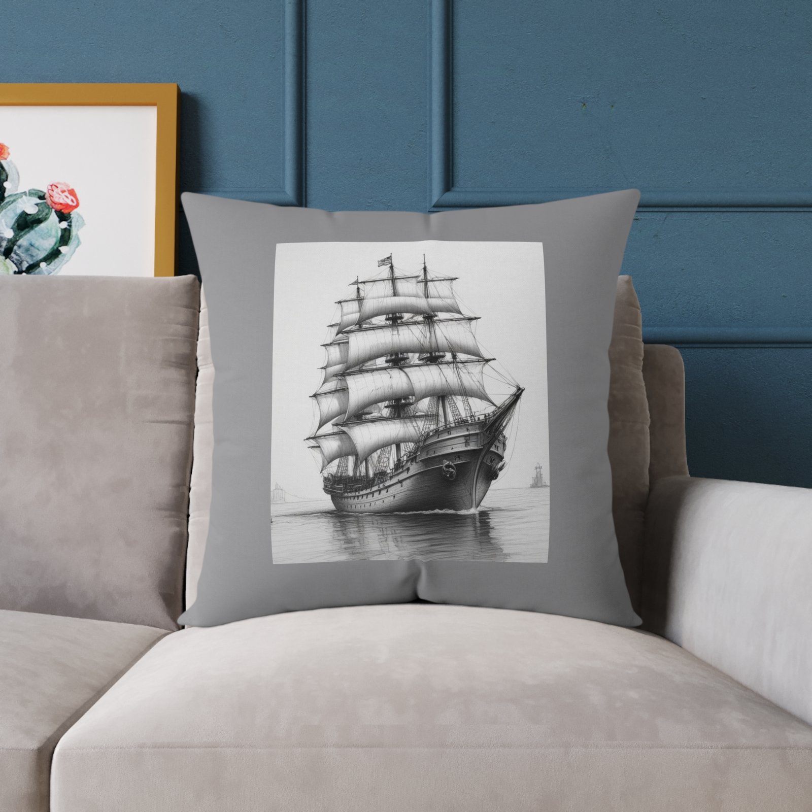 Ship Square Poly Canvas Pillow - Image 15