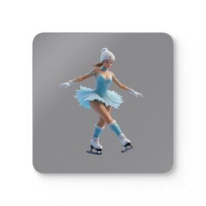 Ice Skating Corkwood Coaster Set