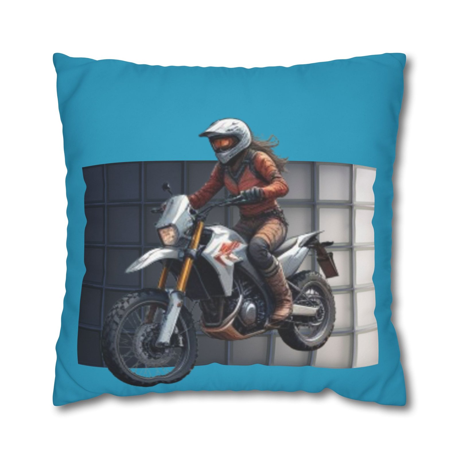 Scrambling Bikes Square Poly Canvas Pillowcase - Image 17