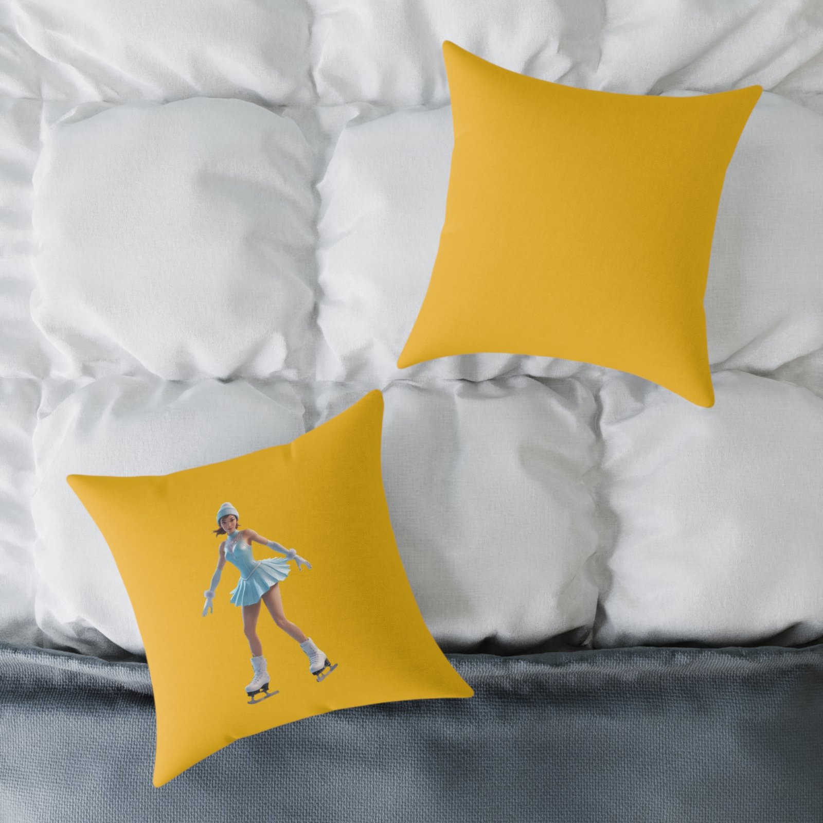 Ice Skating Square Poly Canvas Pillow - Image 8