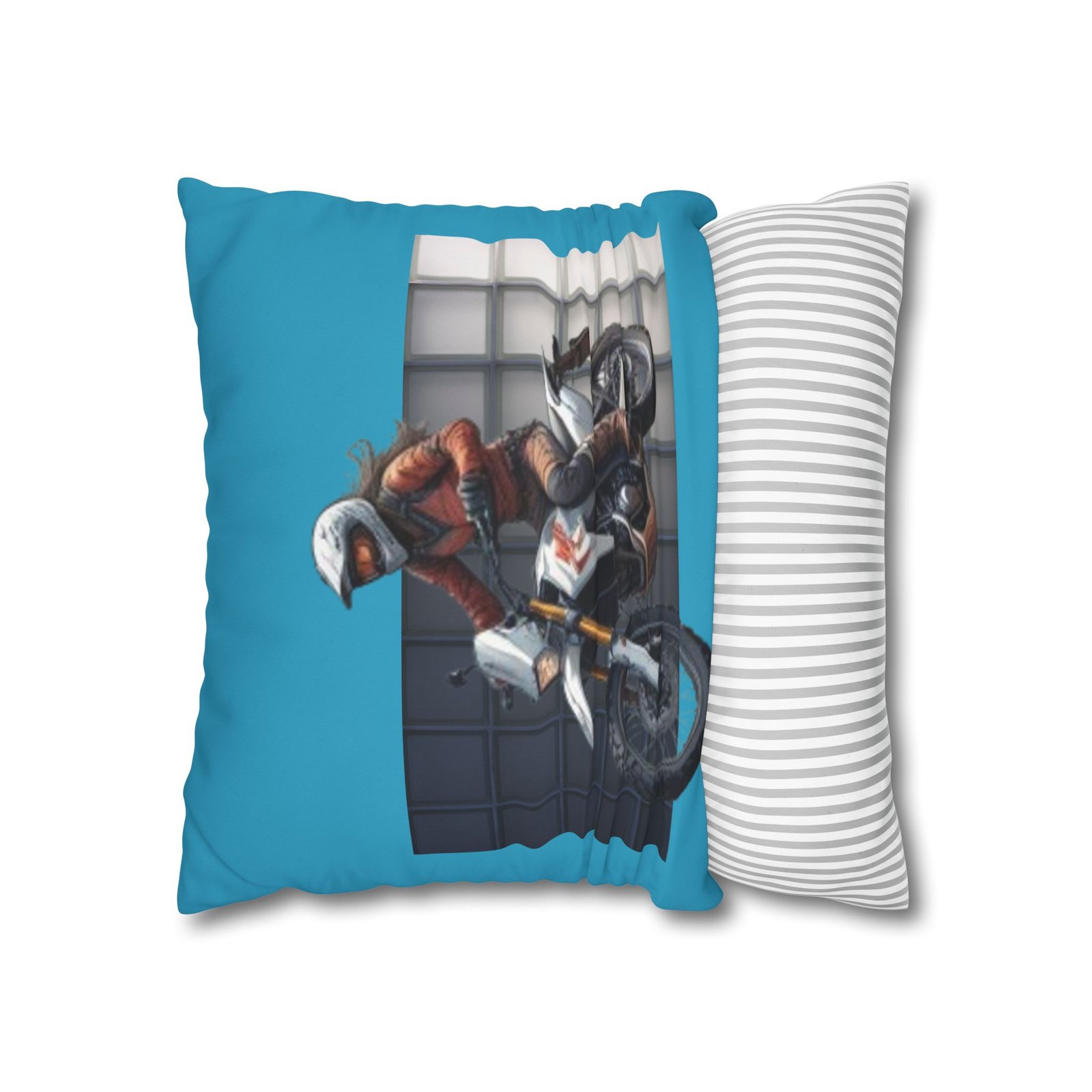 Scrambling Bikes Square Poly Canvas Pillowcase - Image 6