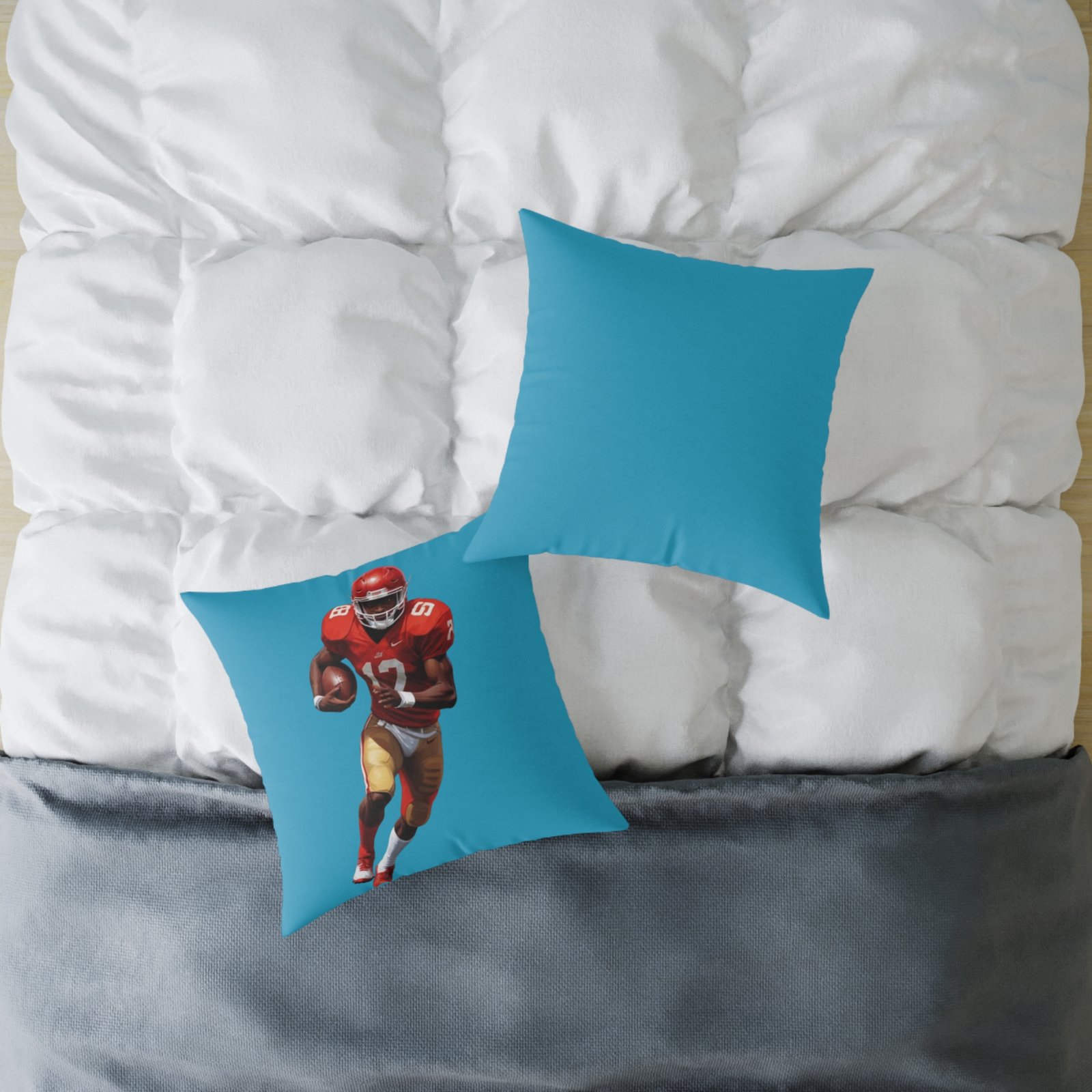 American Football Square Poly Canvas Pillow - Image 12