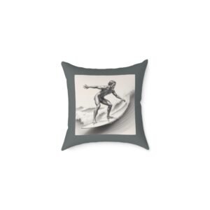 Surfing Square Poly Canvas Pillow