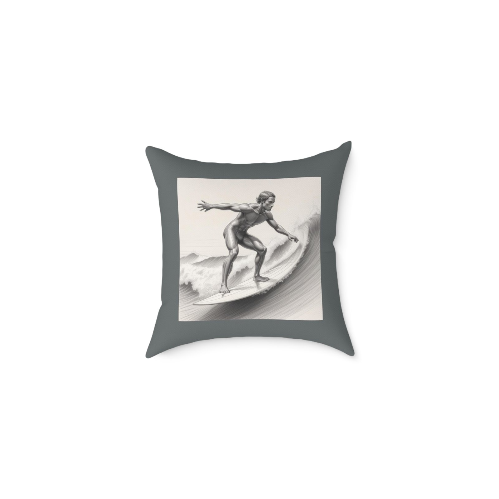 Surfing Square Poly Canvas Pillow