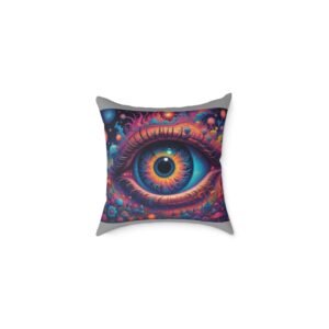 Psychadelic Square Poly Canvas Pillow