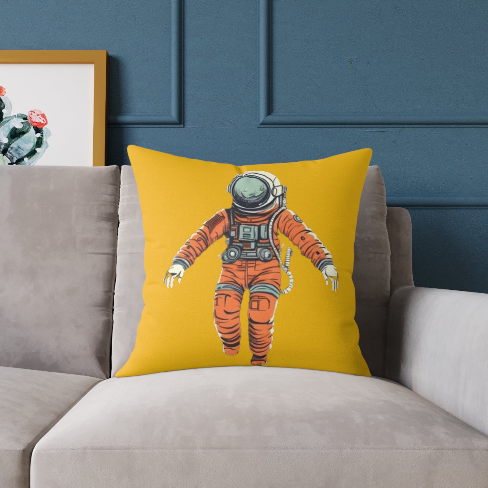 Astronaut Square Poly Canvas Pillow - Image 11