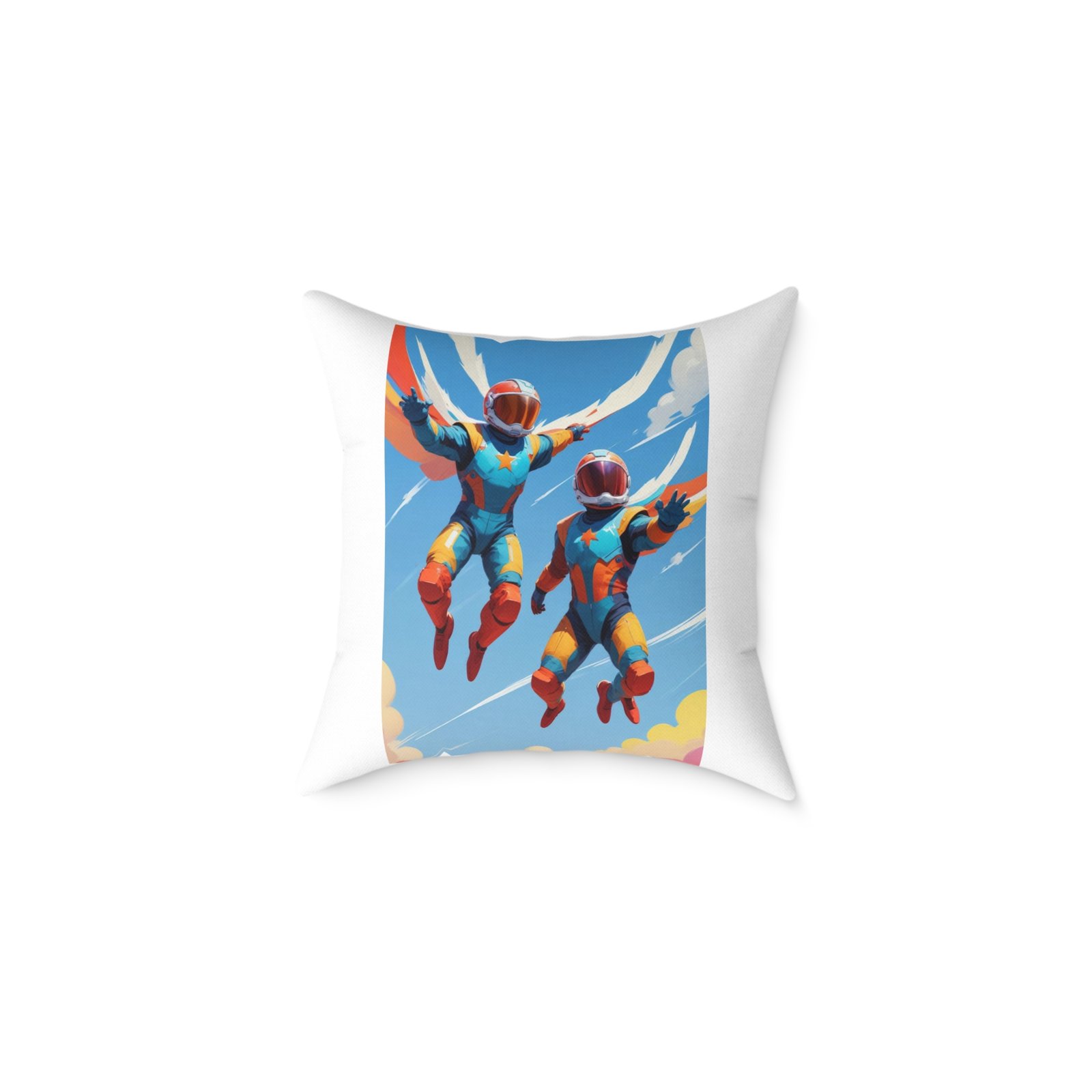Parachuters Square Poly Canvas Pillow - Image 5