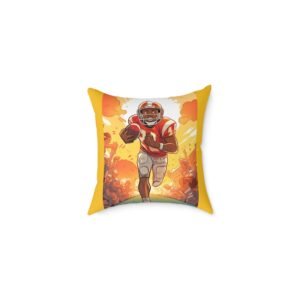 American Football Square Poly Canvas Pillow