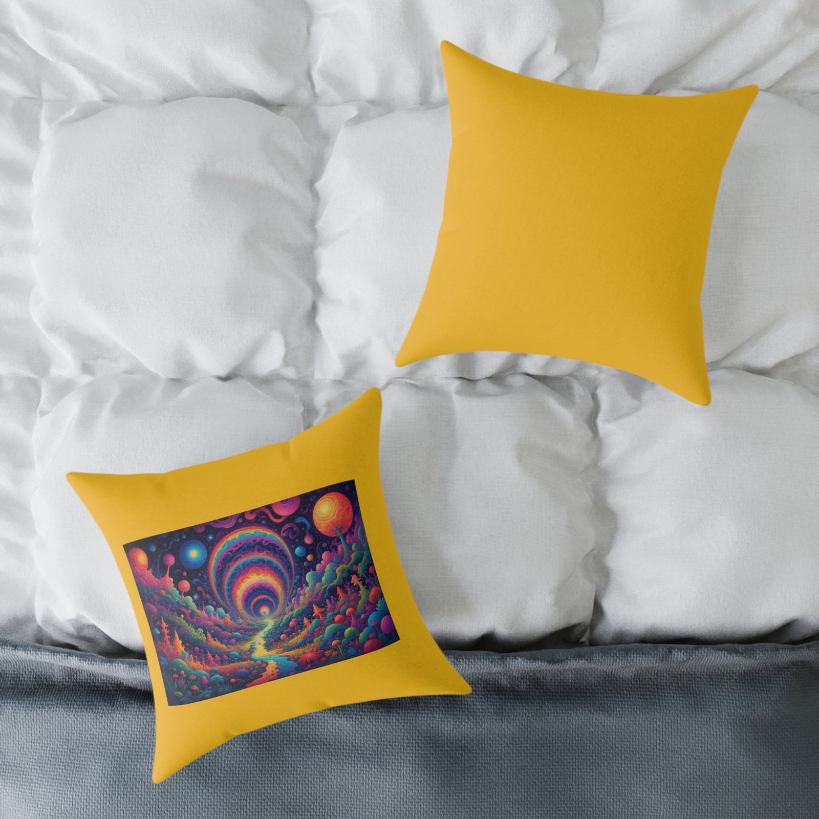 Psychadelic Square Poly Canvas Pillow - Image 8