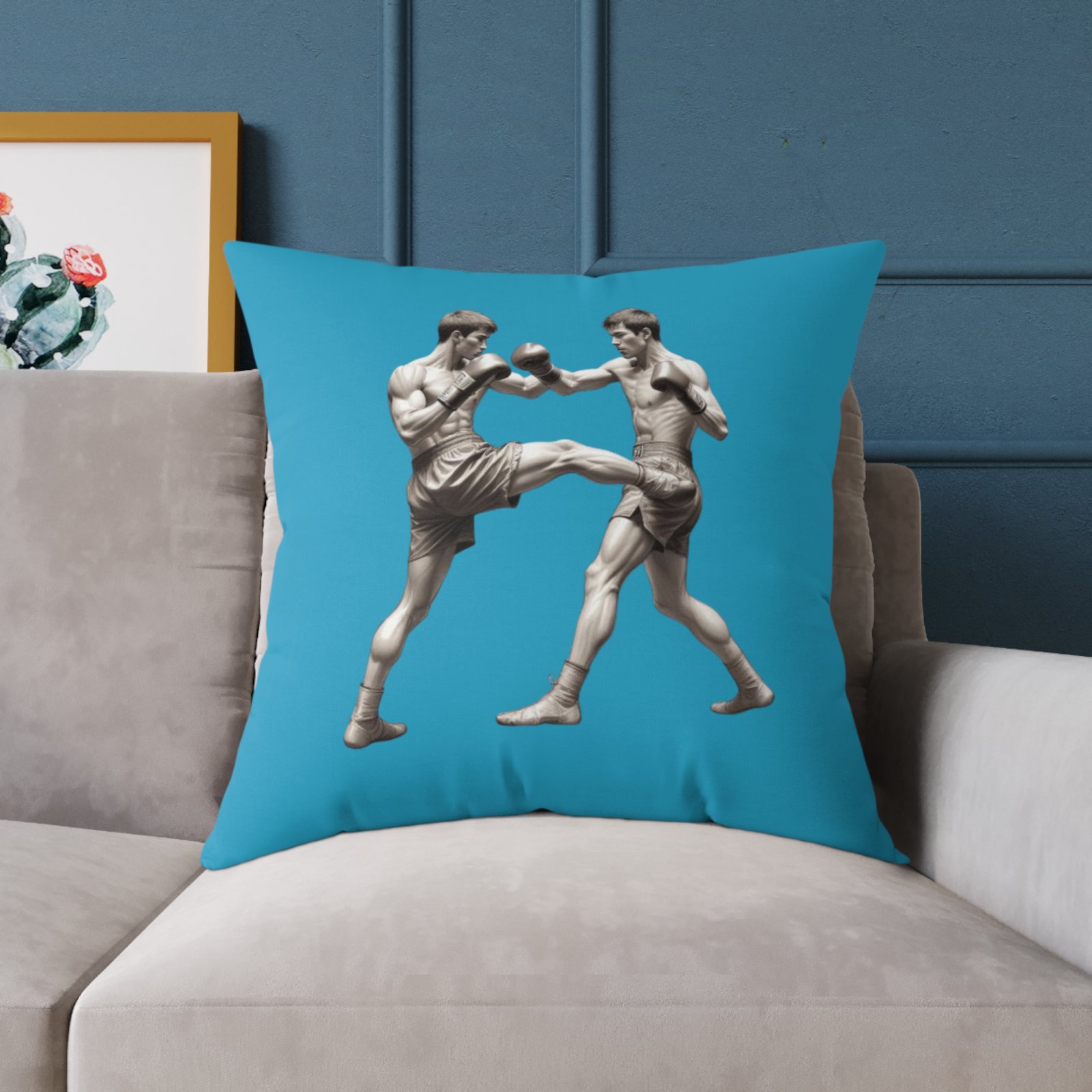 Kickboxing Square Poly Canvas Pillow - Image 19