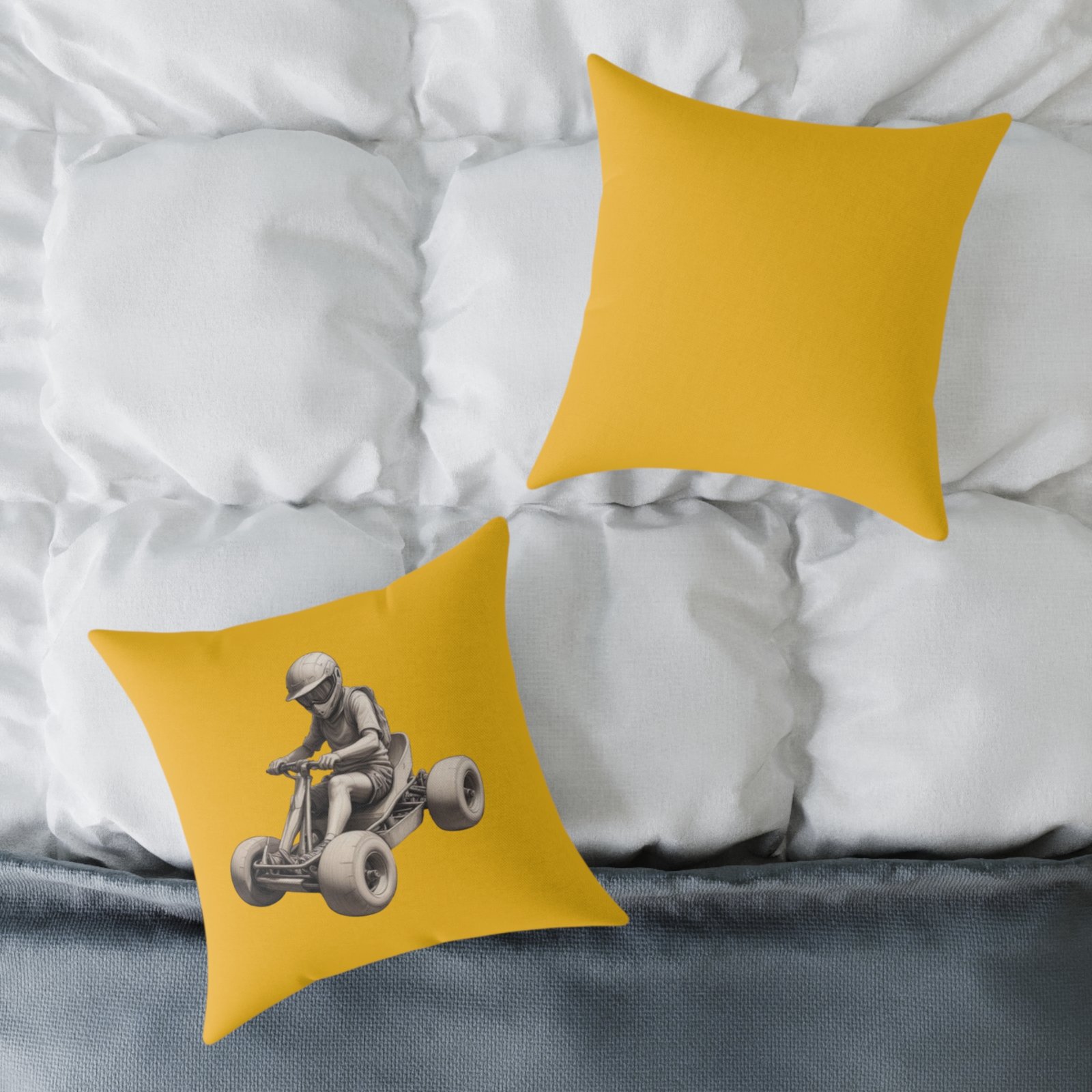 Go Karting Square Poly Canvas Pillow - Image 8
