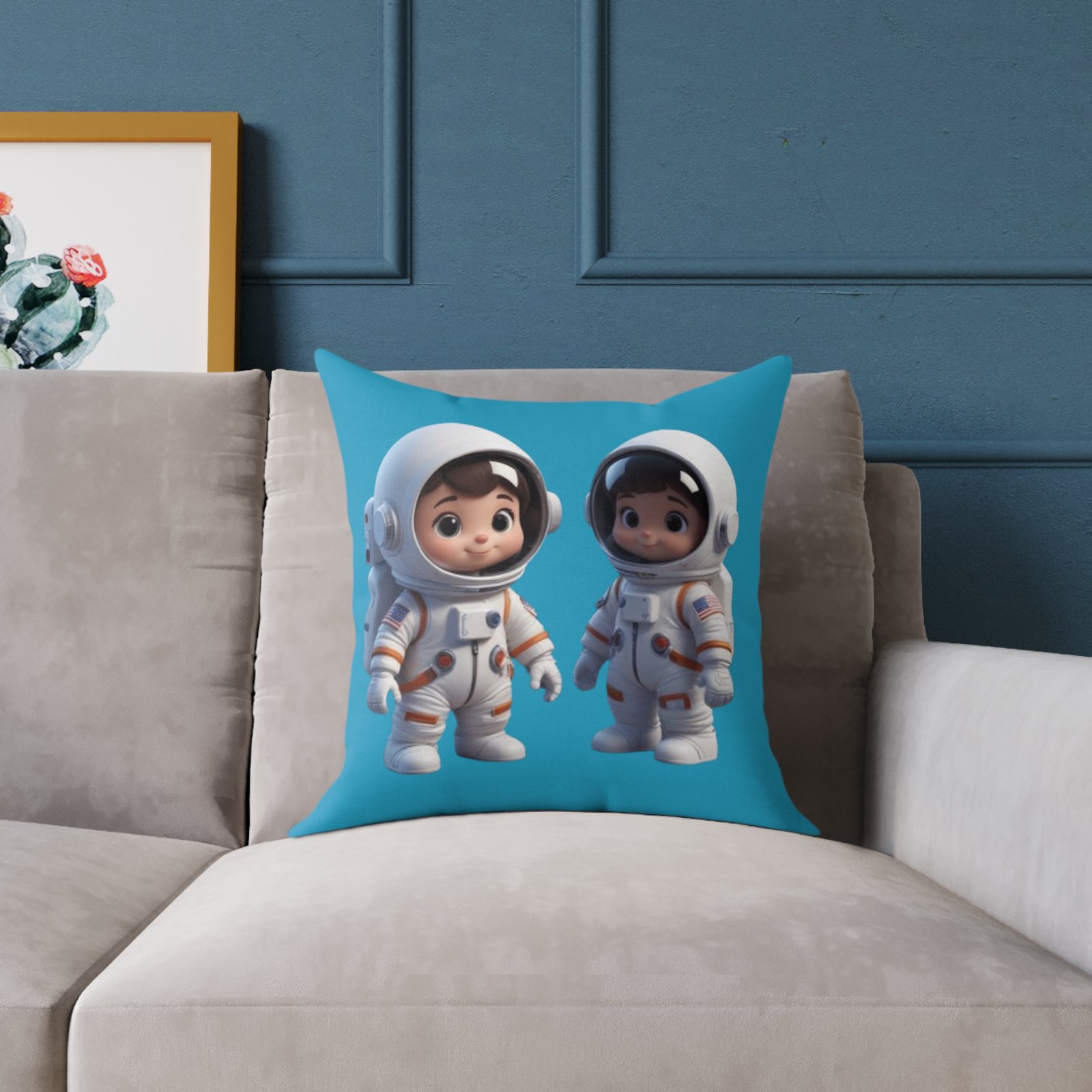 Astronauts Square Poly Canvas Pillow - Image 7