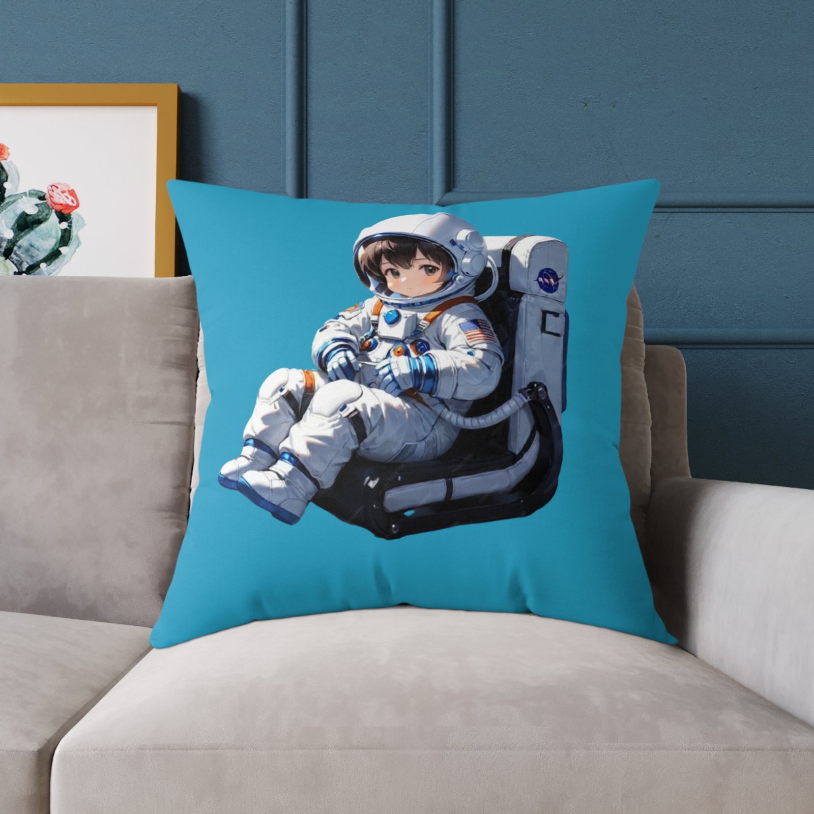 Astronaut Square Poly Canvas Pillow - Image 19