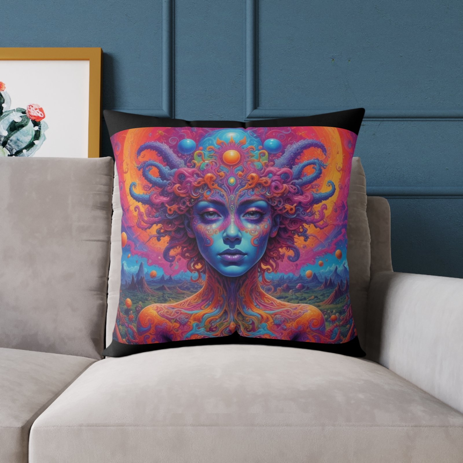 Psychadelic Square Poly Canvas Pillow - Image 15