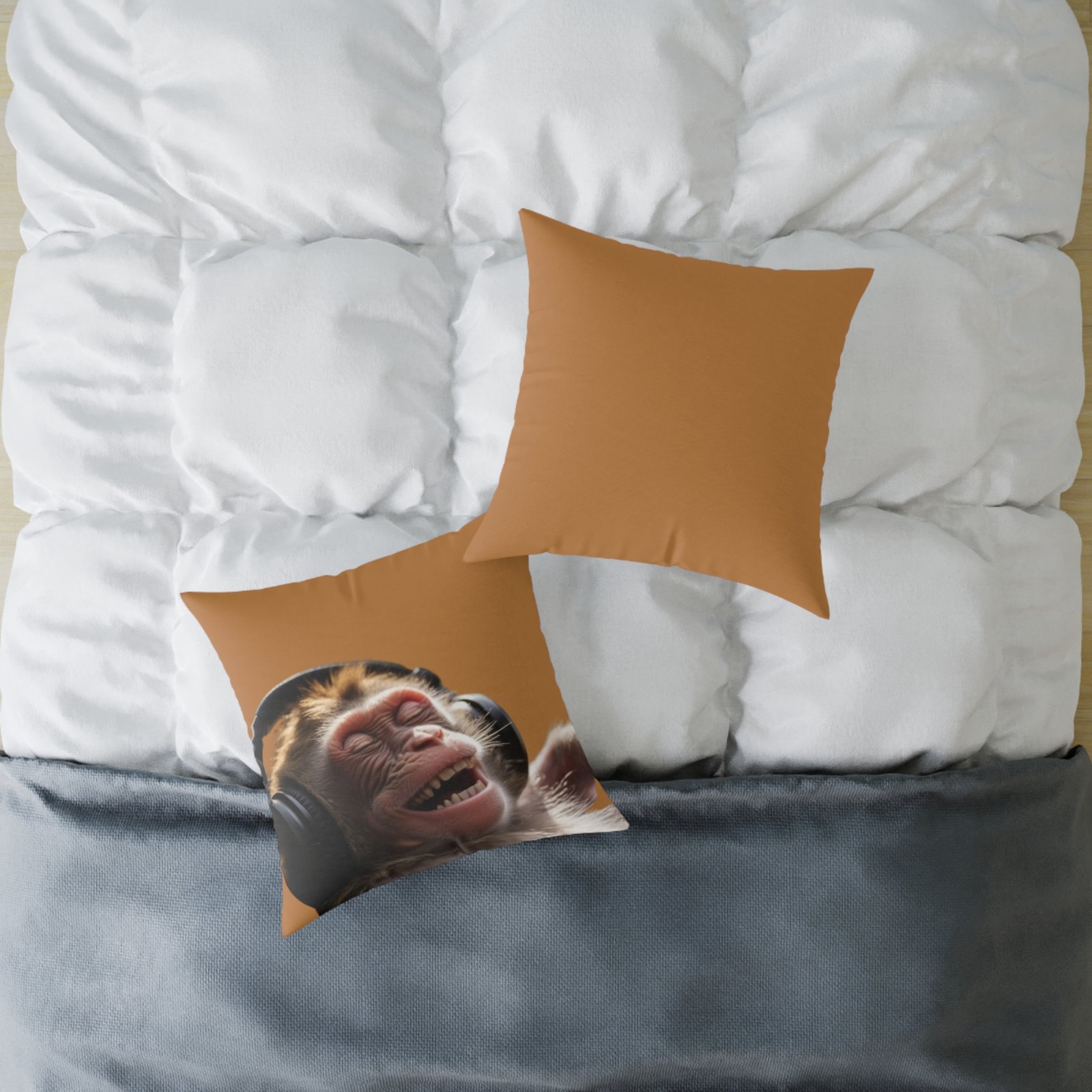 Funny Monkey Poly Canvas Pillow - Image 12
