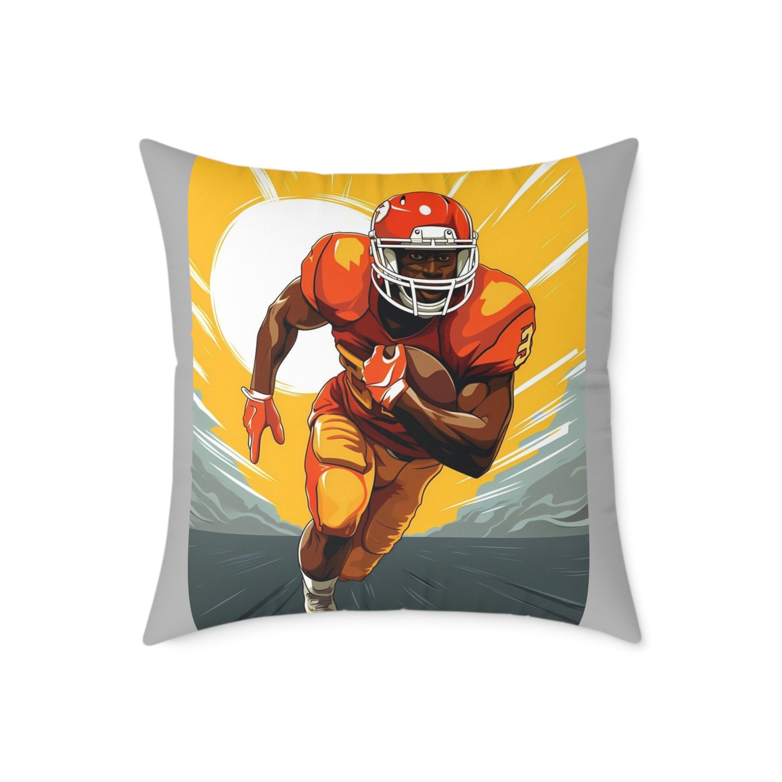American Football Square Poly Canvas Pillow - Image 13