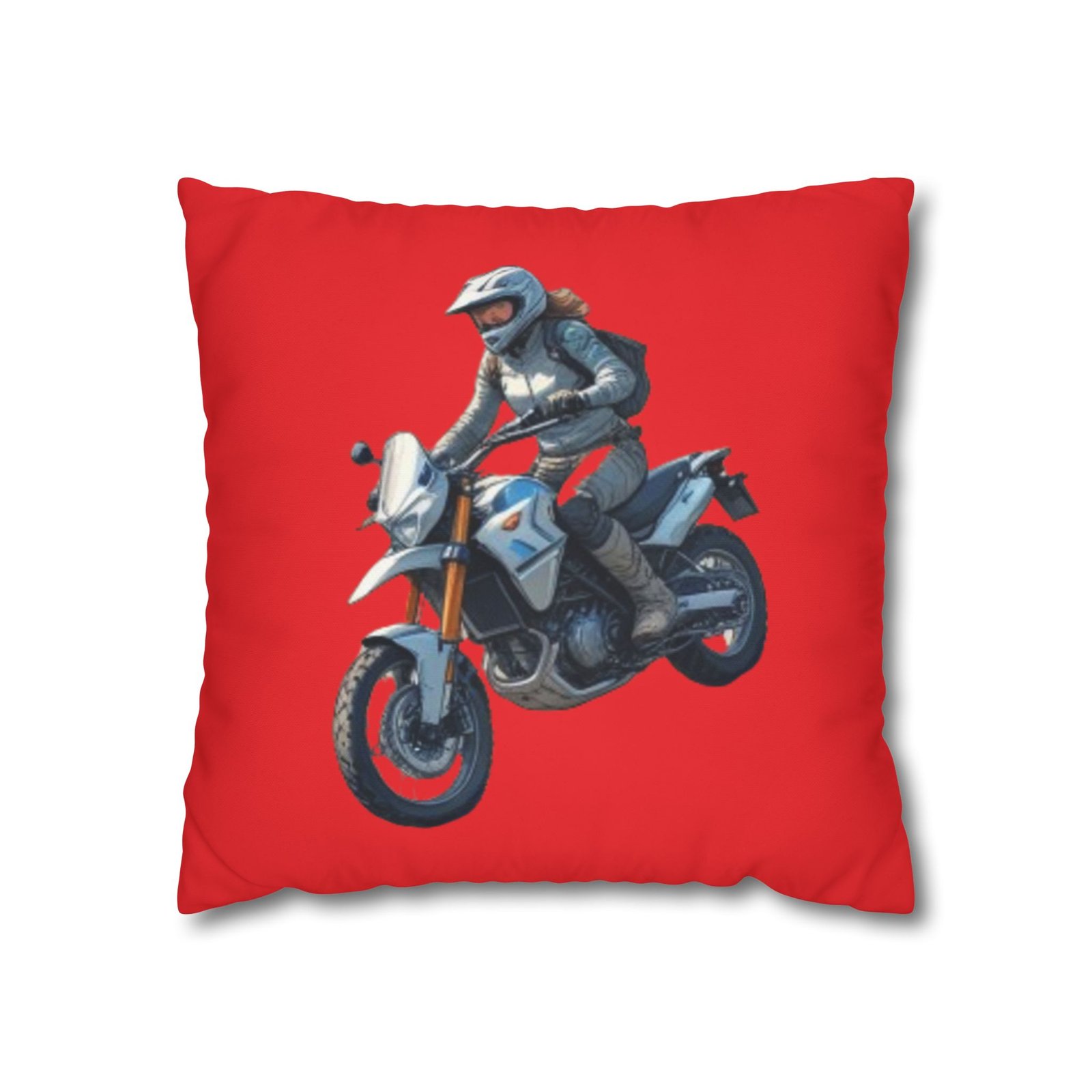 Scrambling Bikes Square Poly Canvas Pillowcase - Image 5