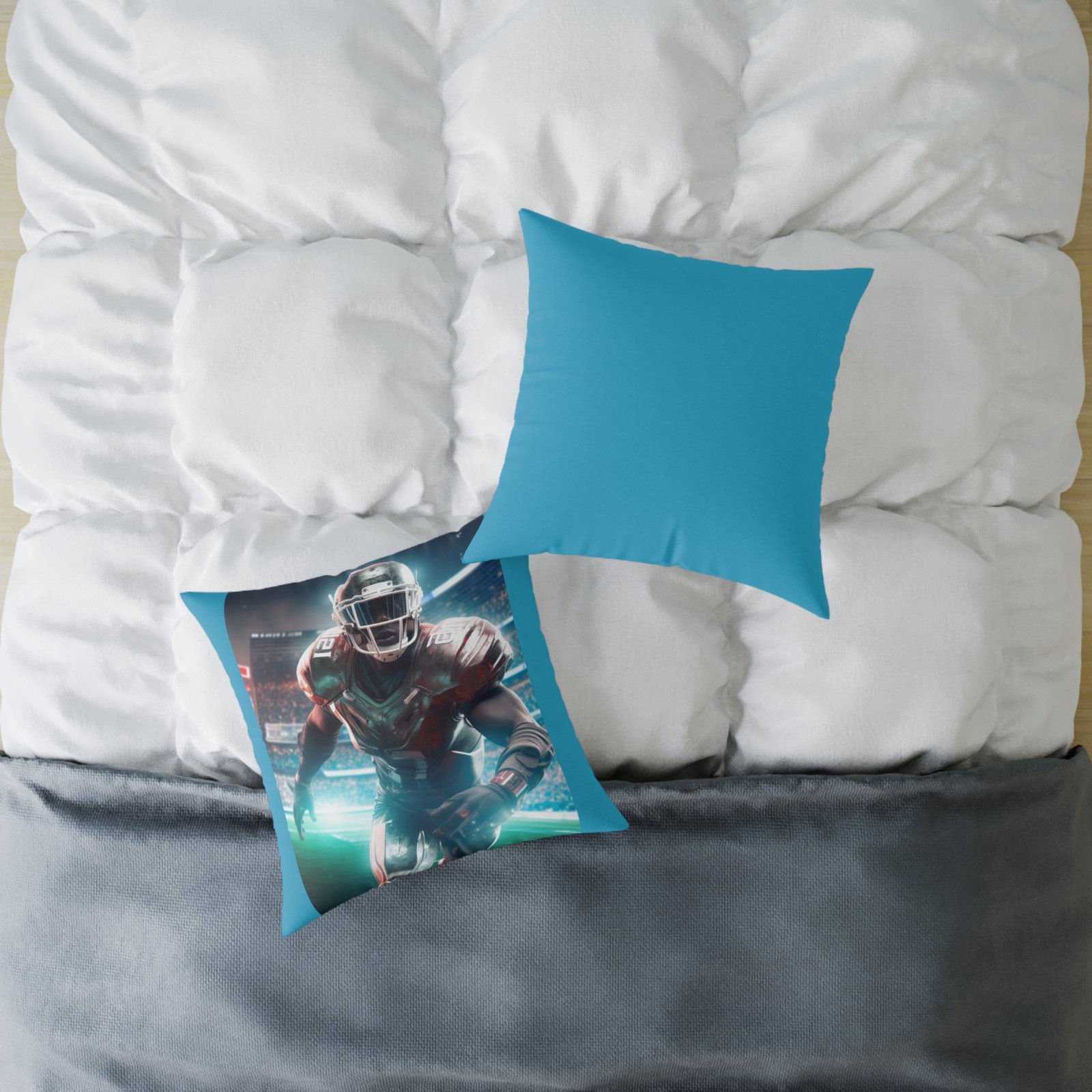 American Football Square Poly Canvas Pillow - Image 12