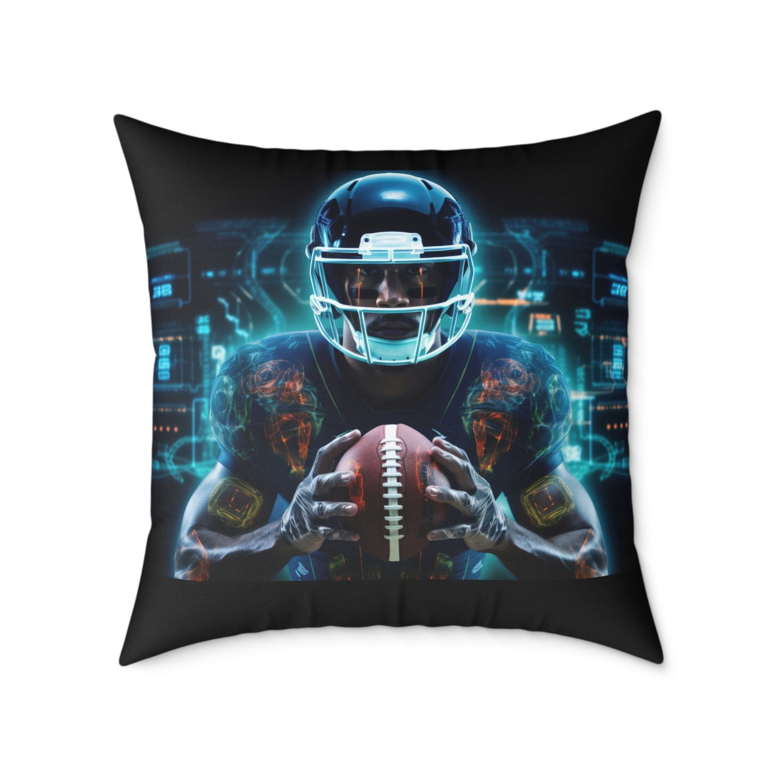 American Football Square Poly Canvas Pillow - Image 17