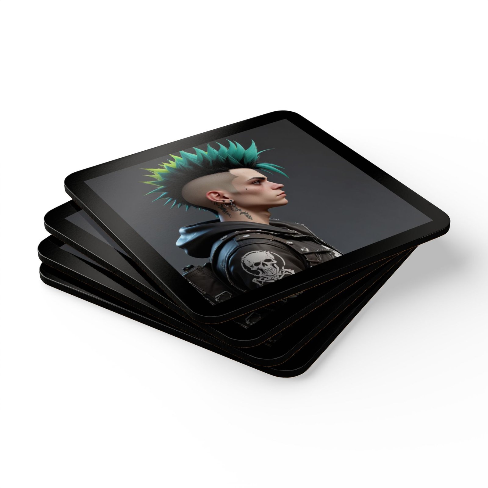 Punk Corkwood Coaster Set - Image 3
