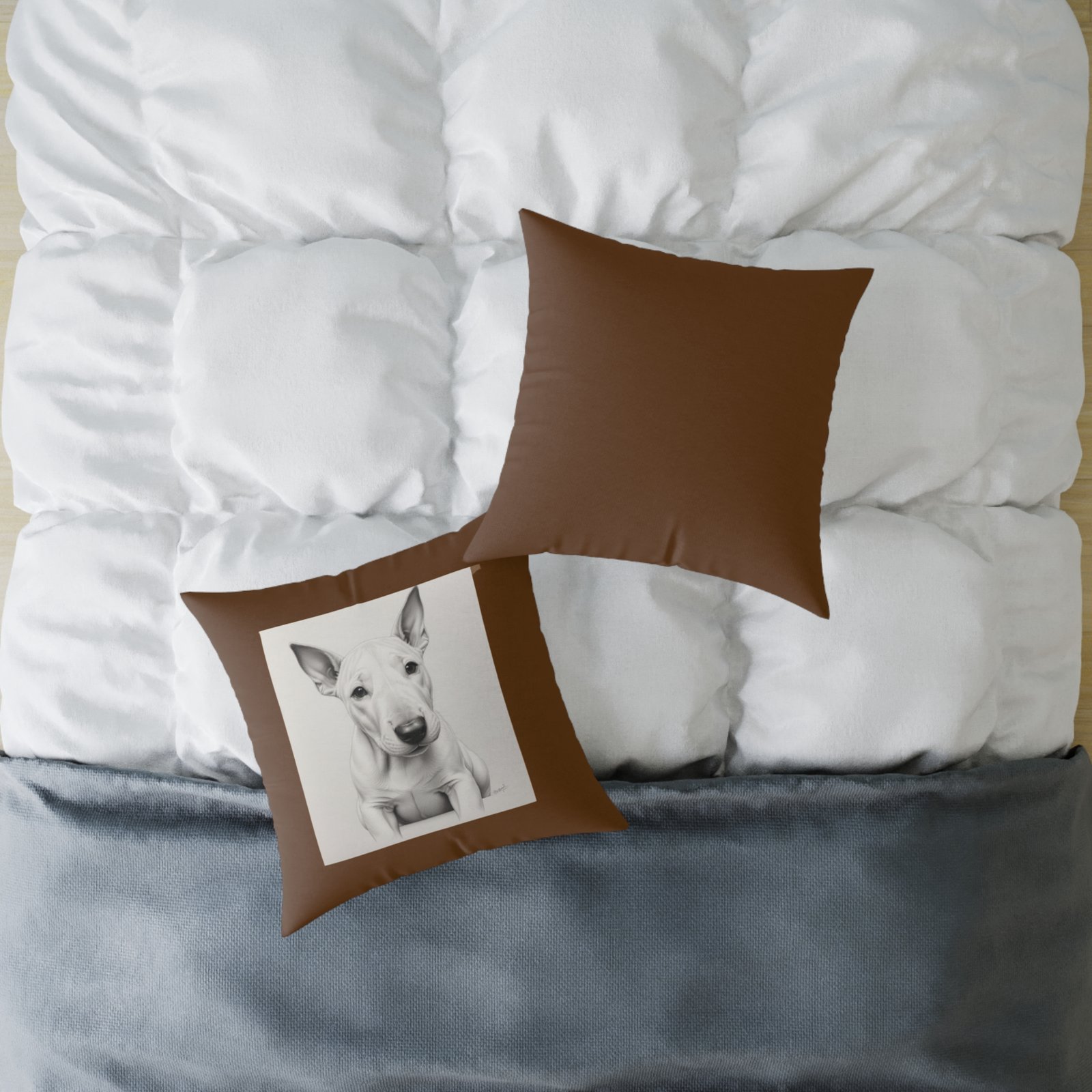 English Bull Terrier Square Poly Canvas Pillow - Image 12