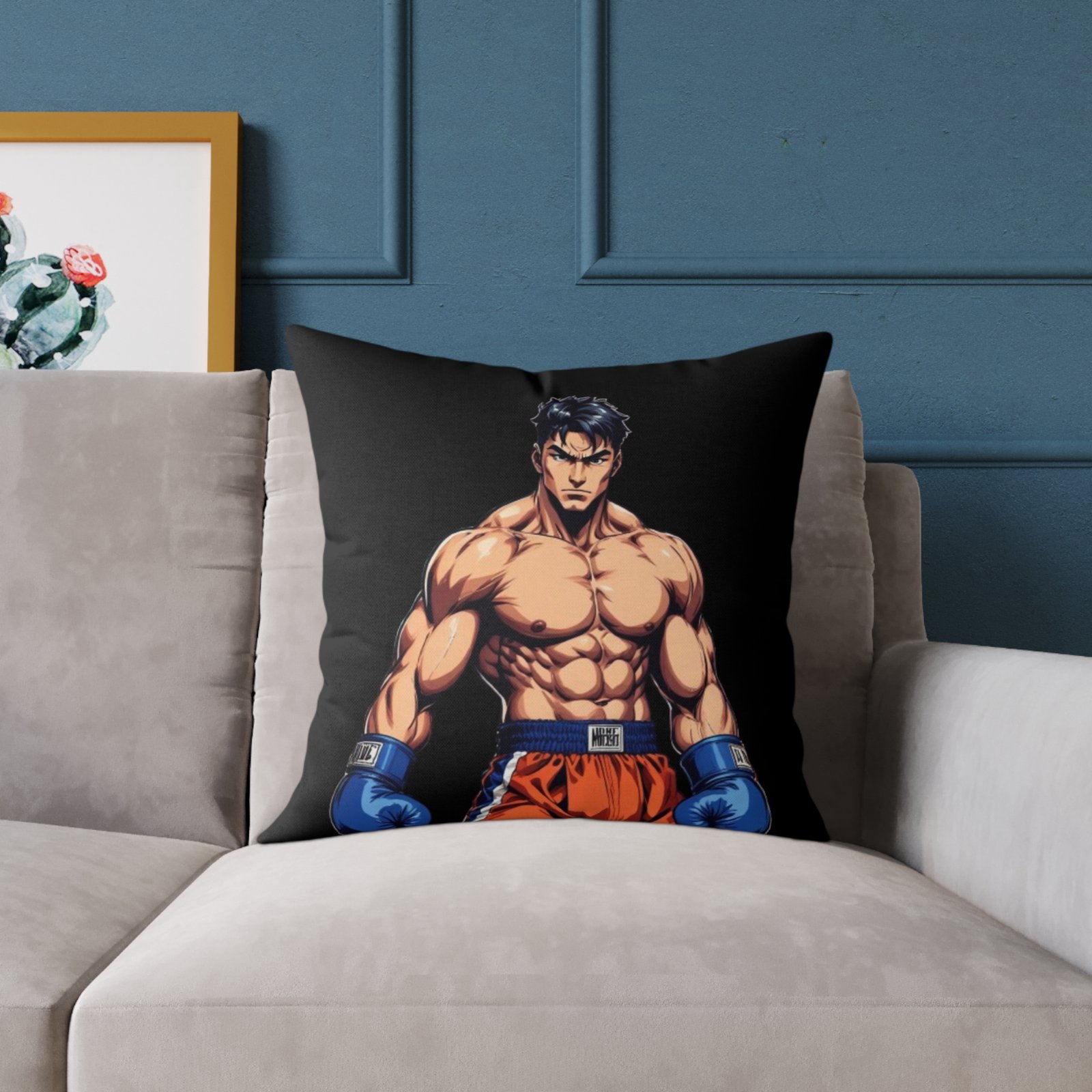 Boxing Square Poly Canvas Pillow - Image 11