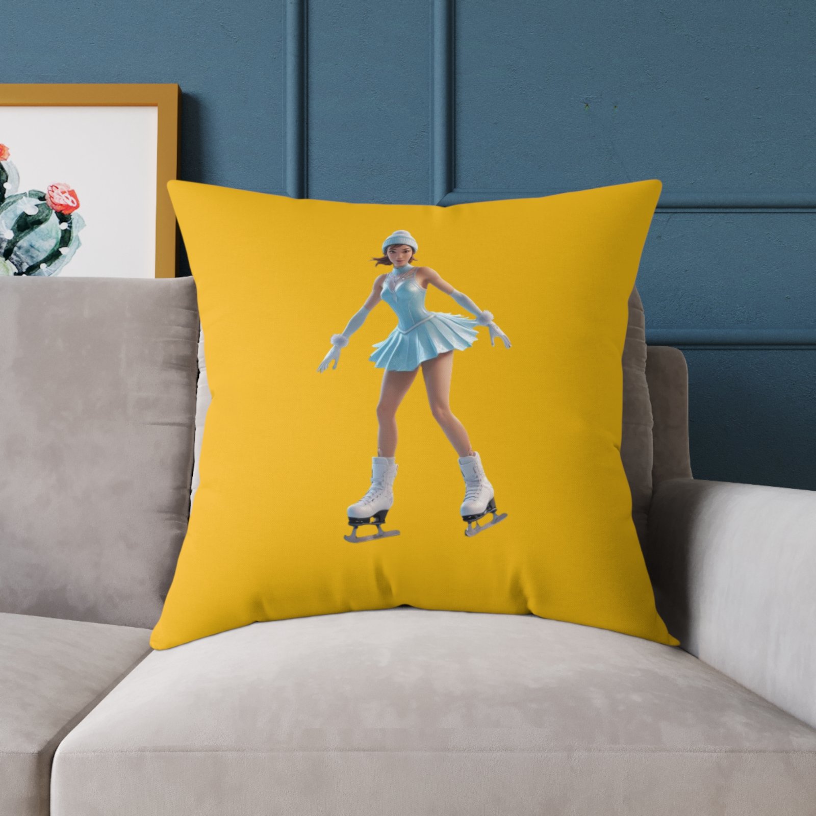 Ice Skating Square Poly Canvas Pillow - Image 19