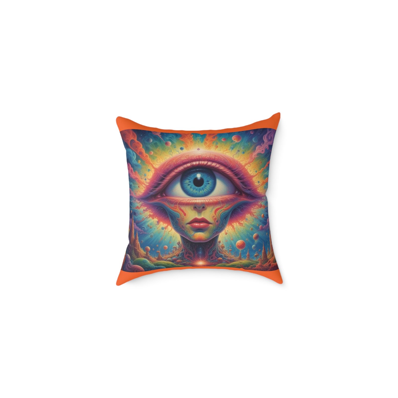 Psychadelic Square Poly Canvas Pillow
