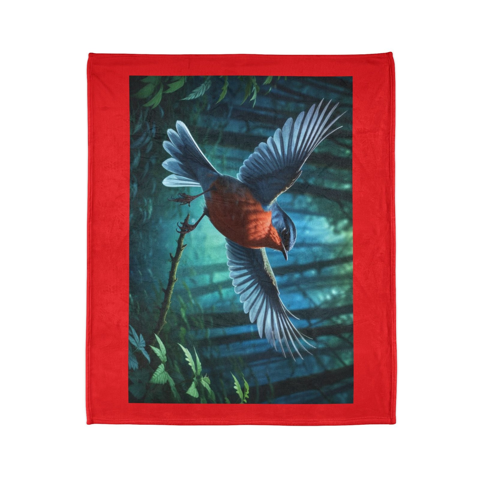 Robin Red Breast Soft Polyester Blanket - Image 6