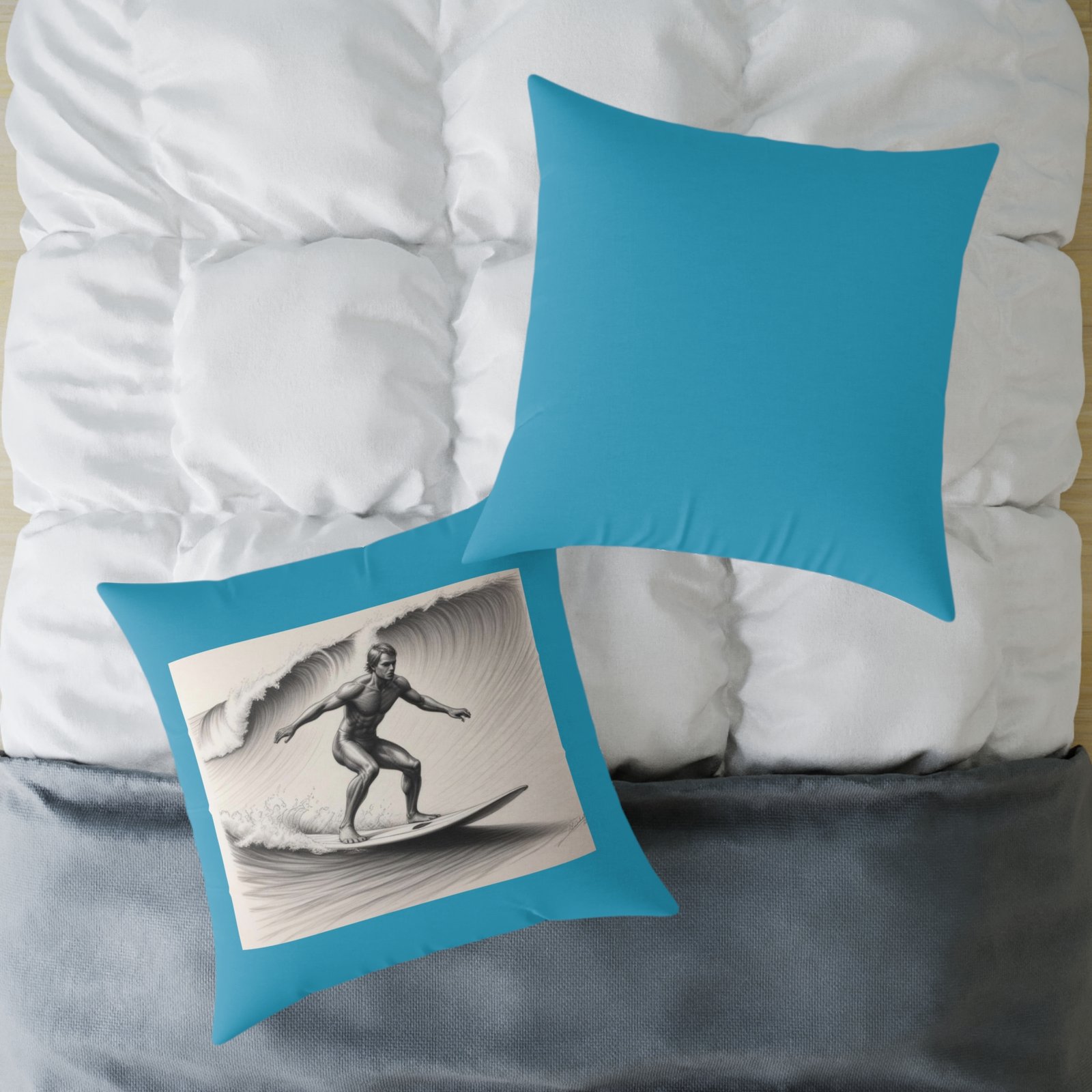 Surfing Square Poly Canvas Pillow - Image 20