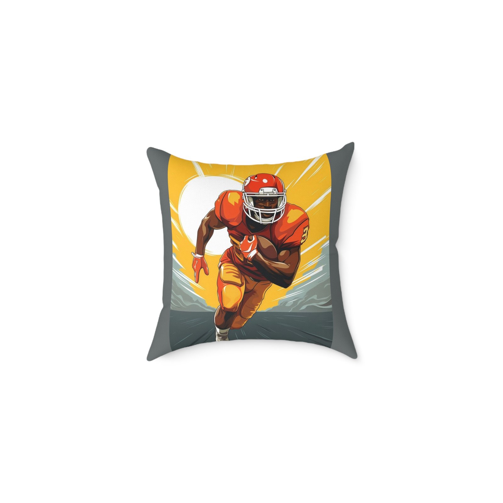 American Football Square Poly Canvas Pillow