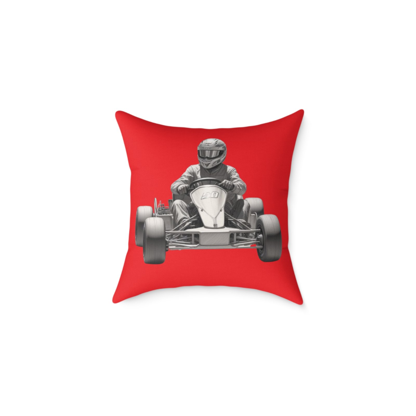 Go Karting Square Poly Canvas Pillow - Image 5