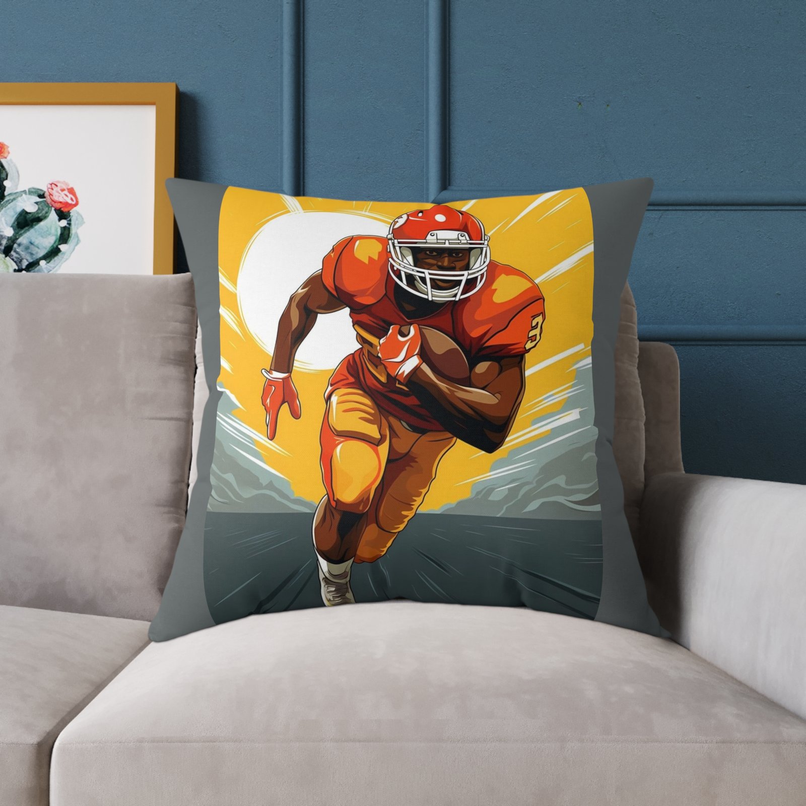 American Football Square Poly Canvas Pillow - Image 19