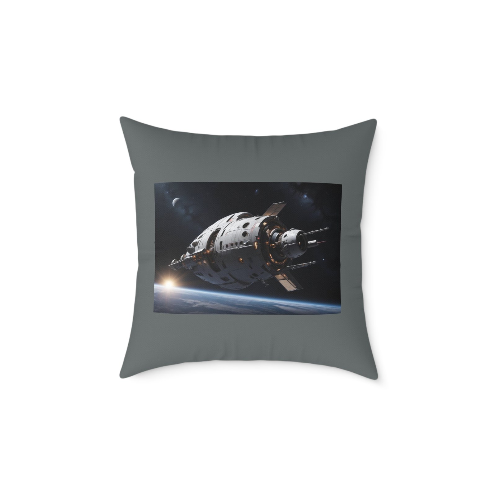 Space Ship Square Poly Canvas Pillow - Image 9